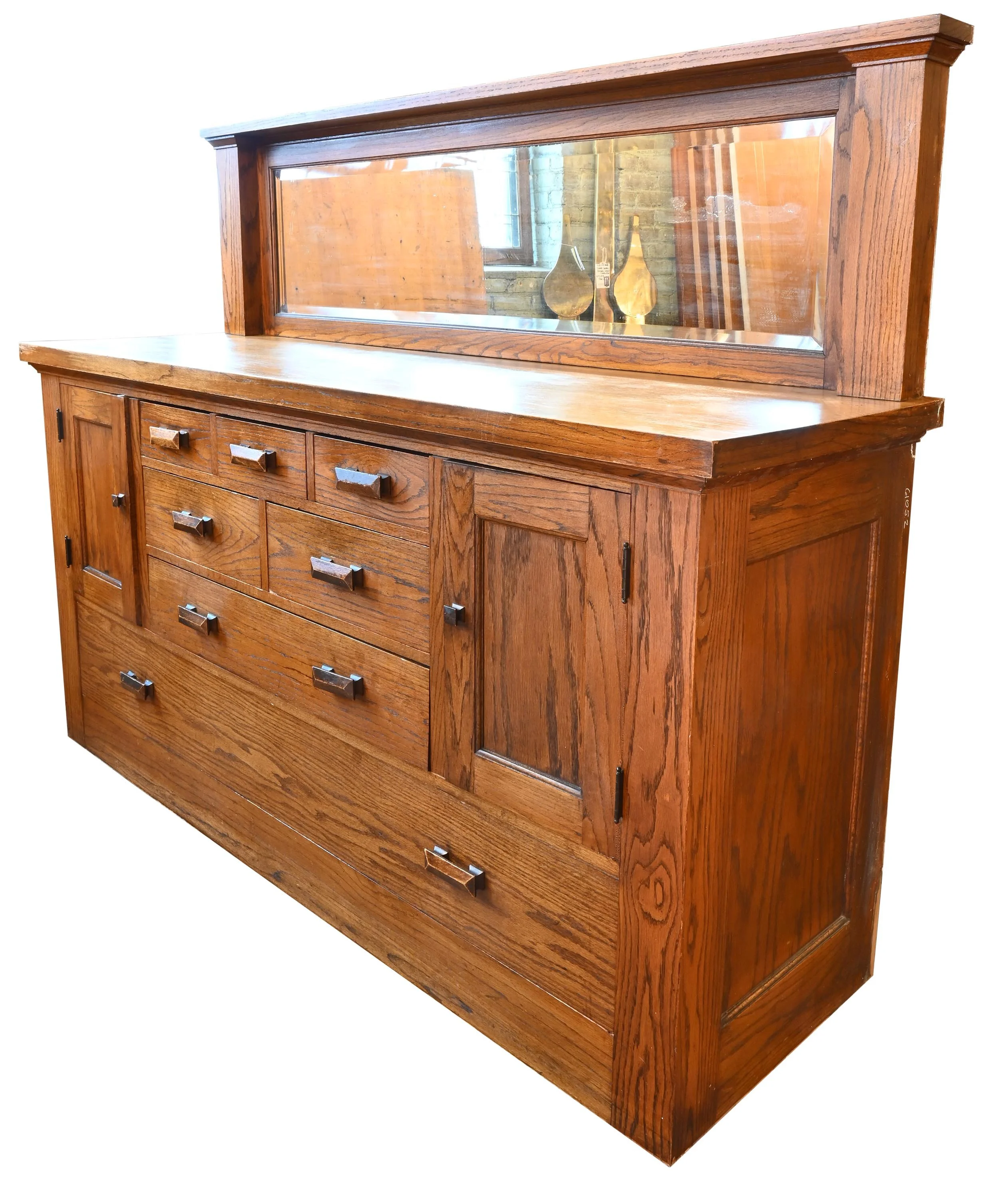 golden oak mission sideboard buffet — ARCHITECTURAL ANTIQUES