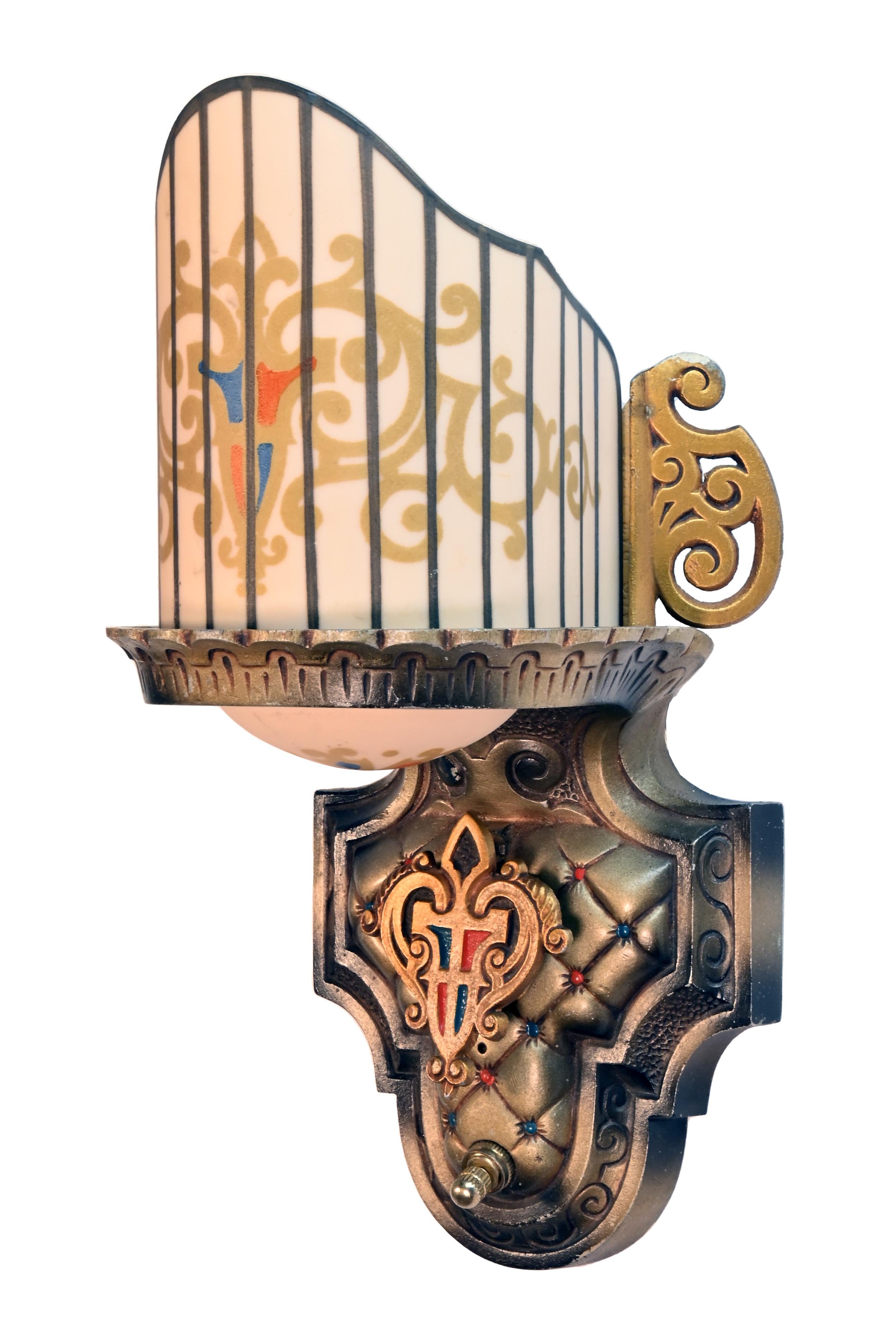 art deco beardslee slip shade sconce by williamson — ARCHITECTURAL ANTIQUES