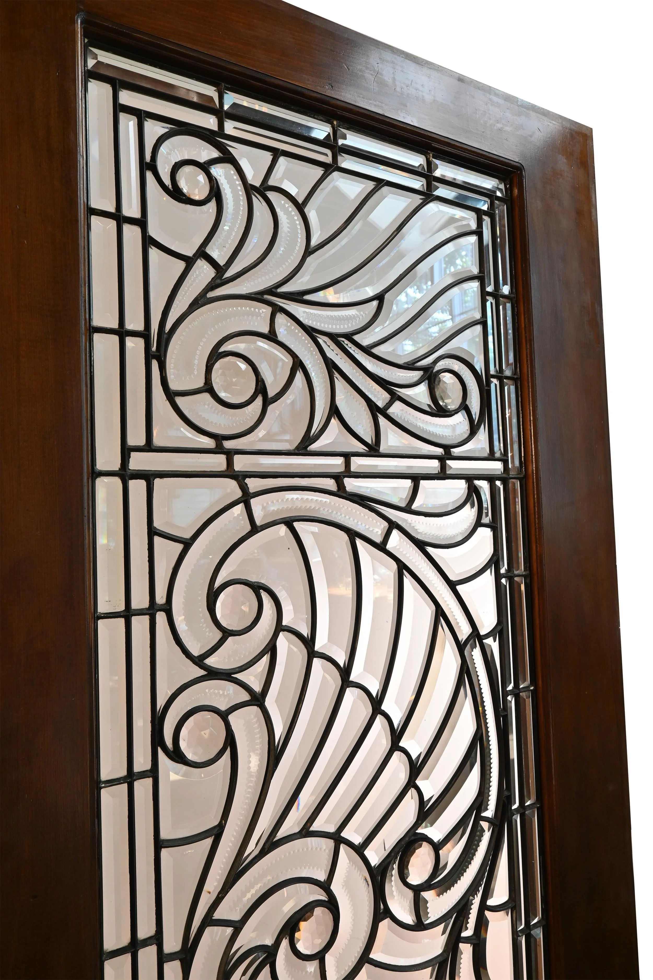 hand zipper cut beveled leaded glass windows — ARCHITECTURAL ANTIQUES