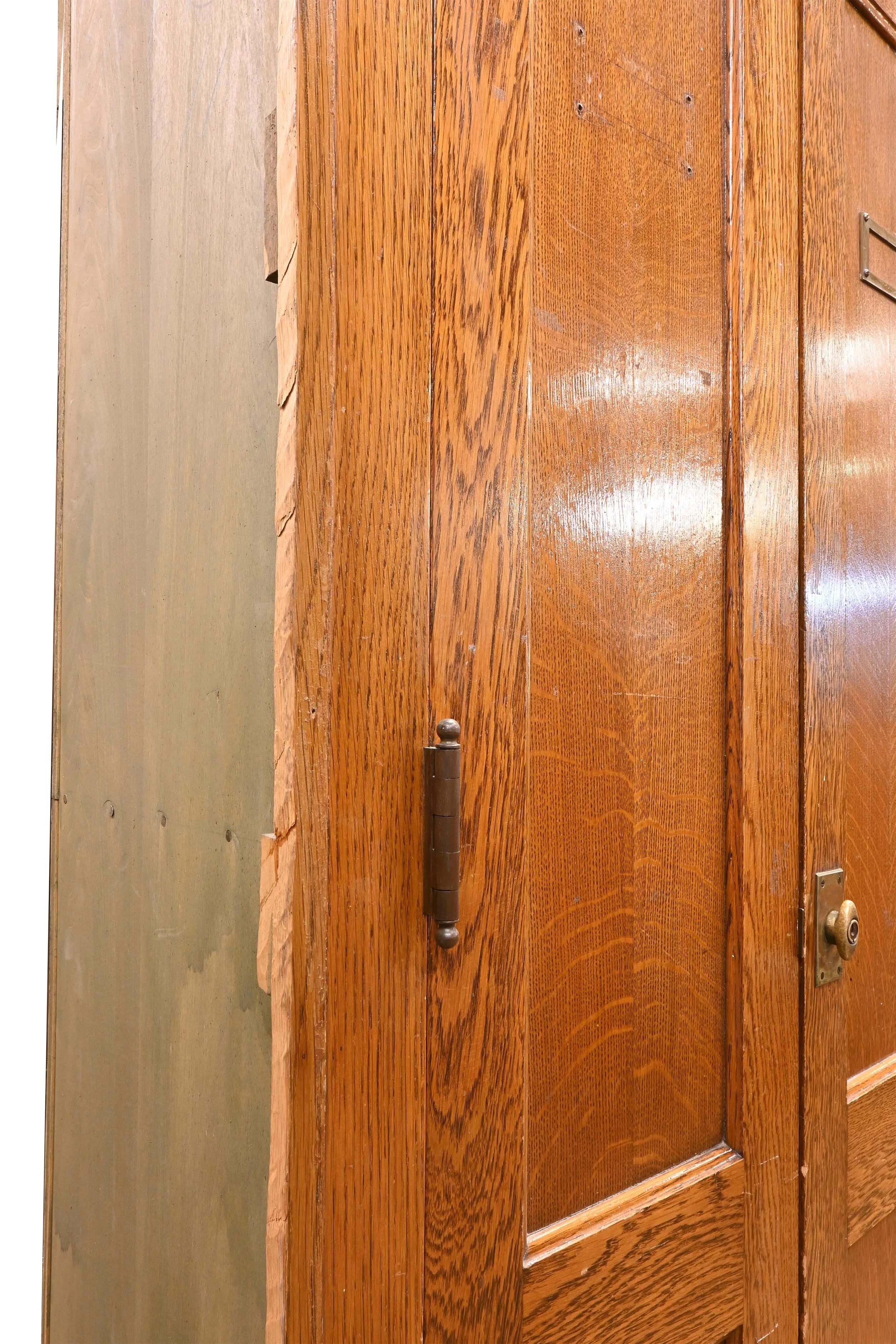 oak double door school builtin — ARCHITECTURAL ANTIQUES