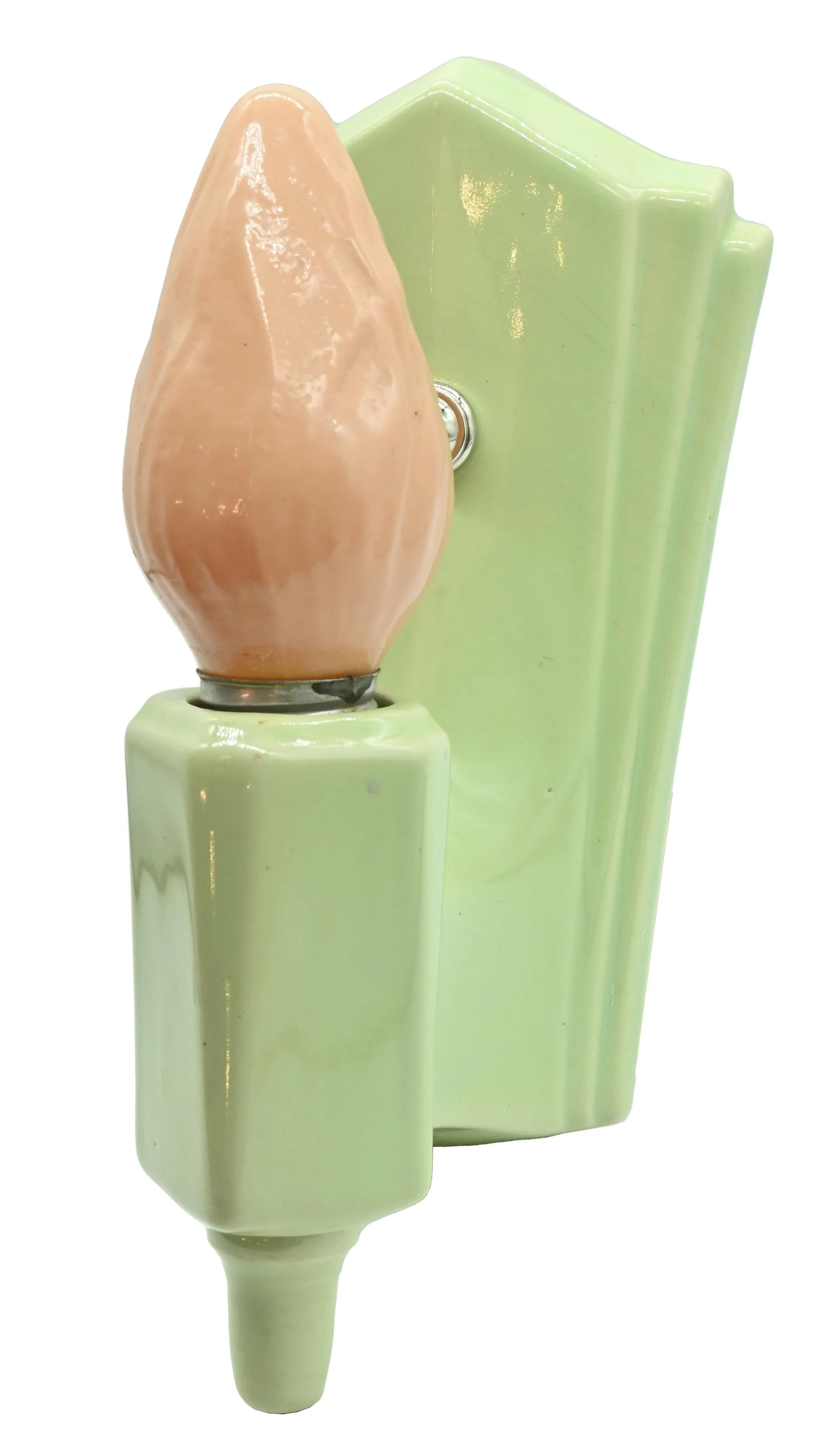 porcelain bathroom sconce single mint green — ARCHITECTURAL ANTIQUES