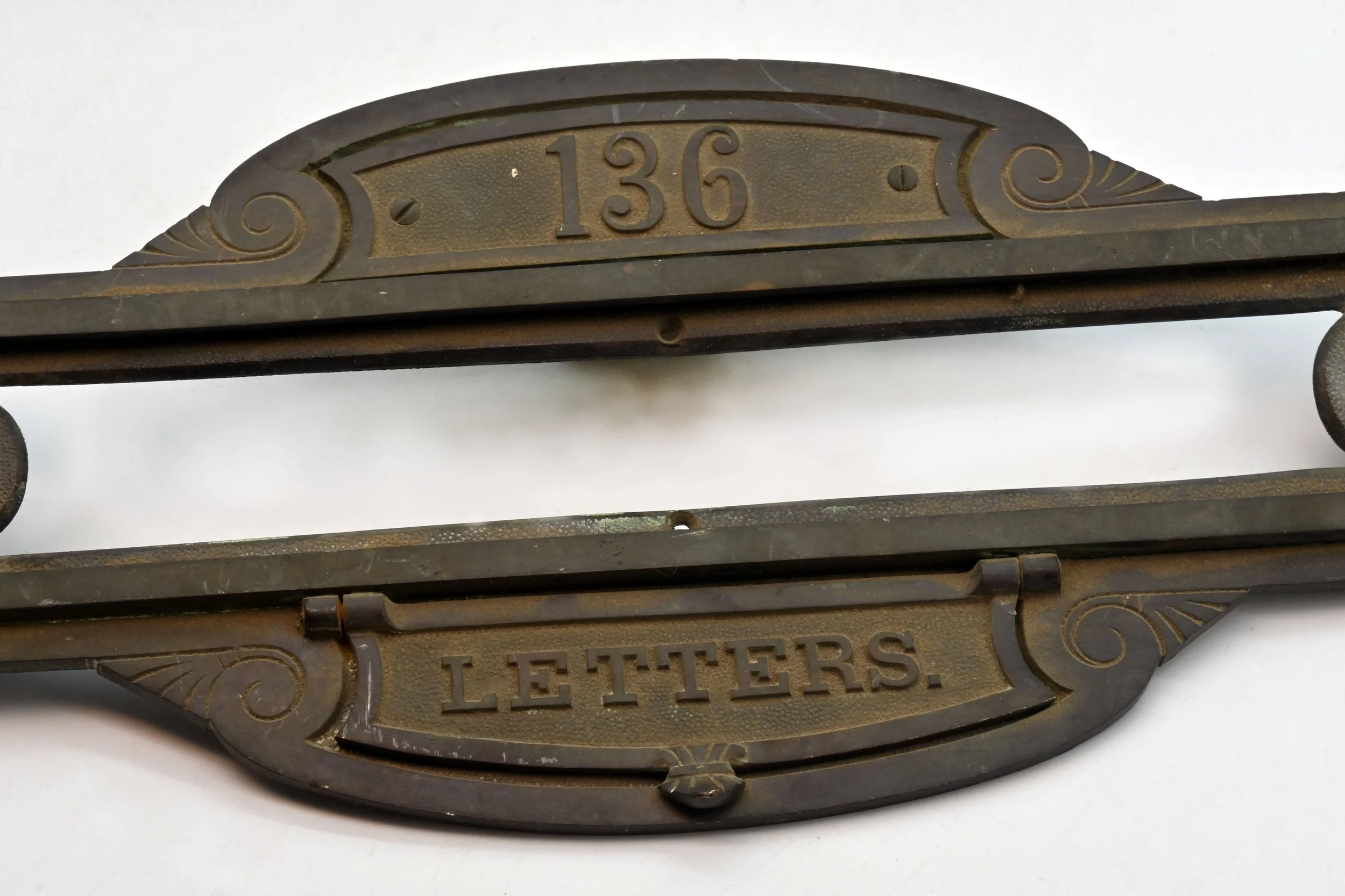 cast bronze letter box plate — ARCHITECTURAL ANTIQUES
