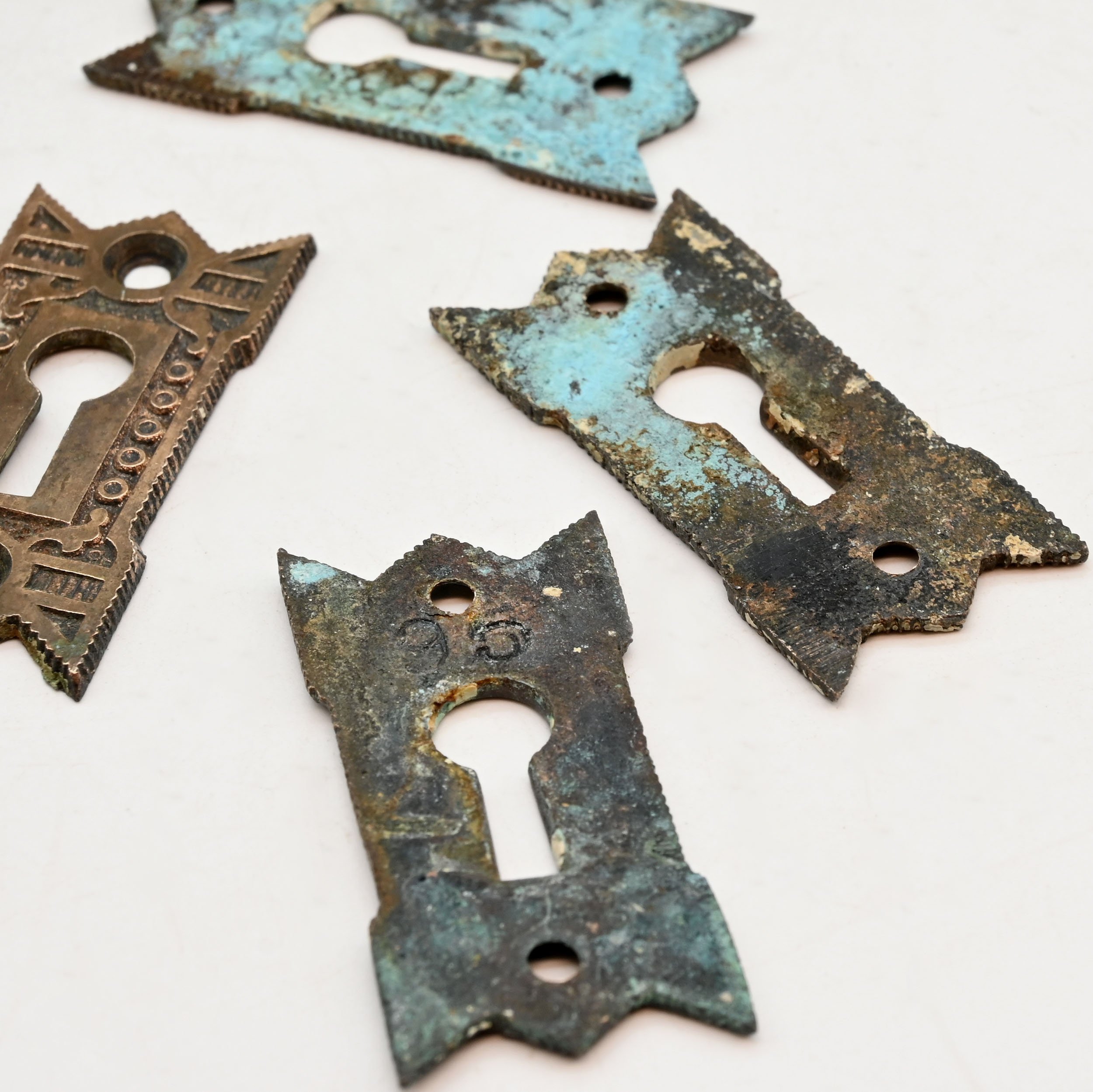 brass eastlake keyhole covers — ARCHITECTURAL ANTIQUES