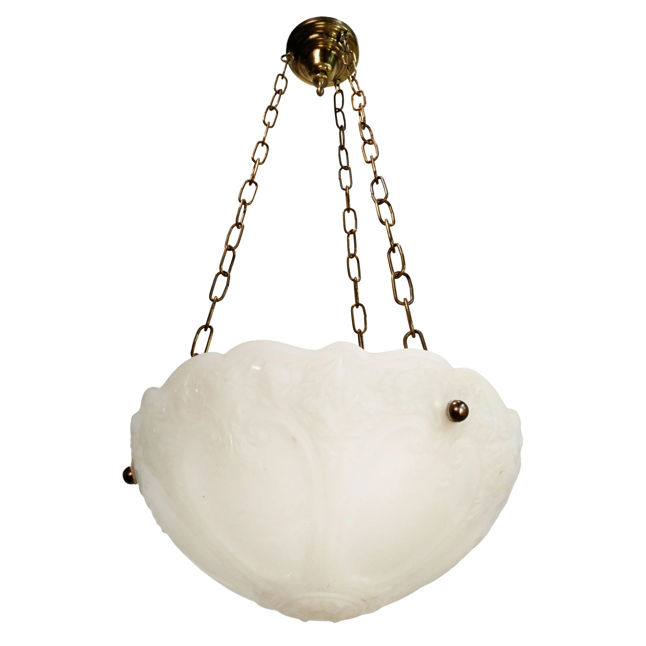 matching molded glass bowl chandeliers — ARCHITECTURAL ANTIQUES