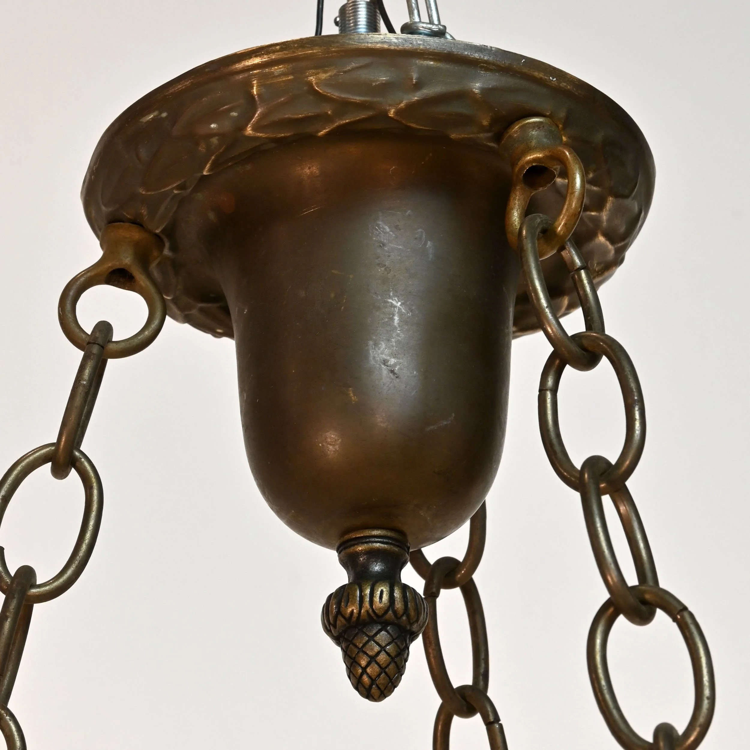 matching molded glass bowl chandeliers — ARCHITECTURAL ANTIQUES