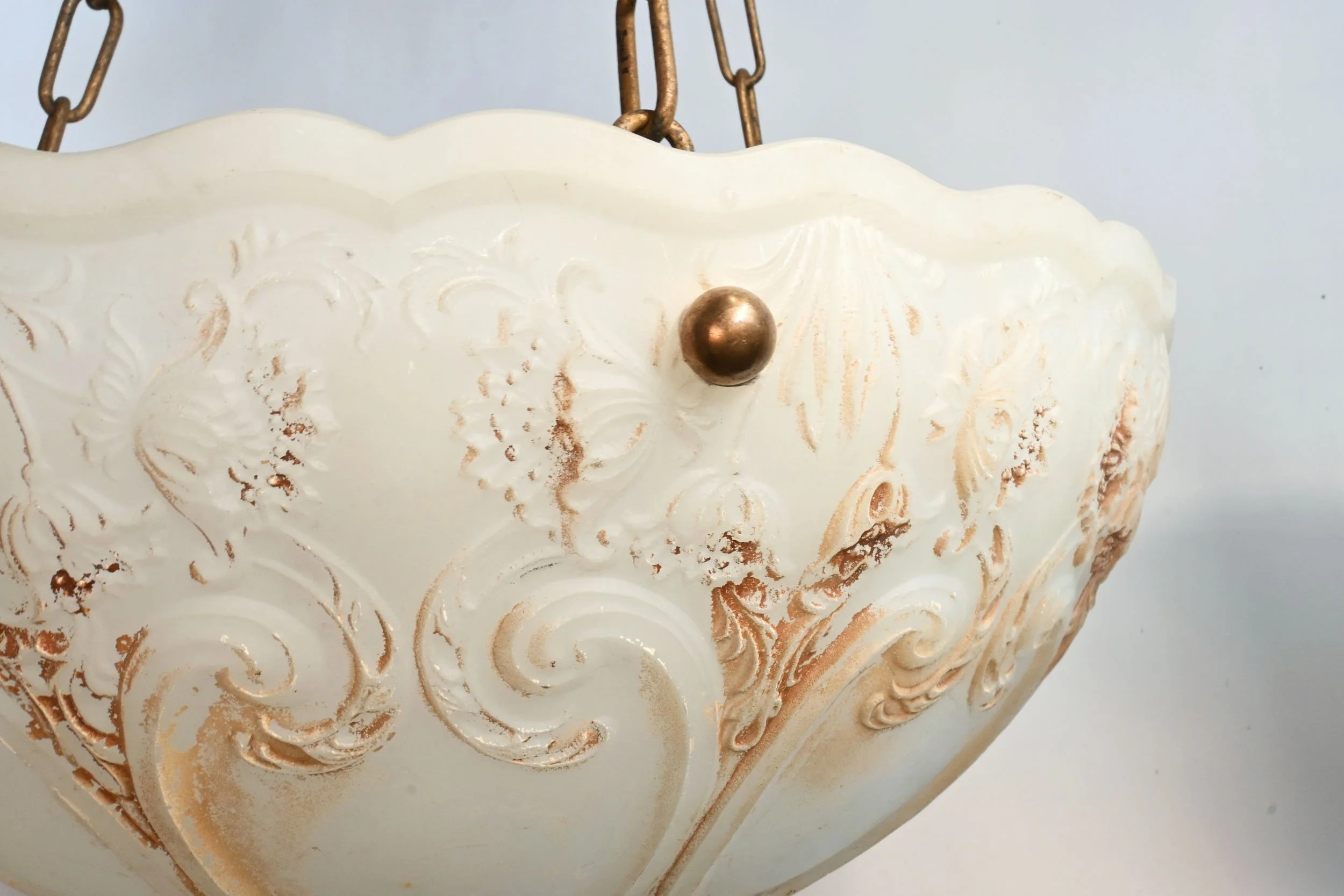 large molded glass bowl chandelier — ARCHITECTURAL ANTIQUES