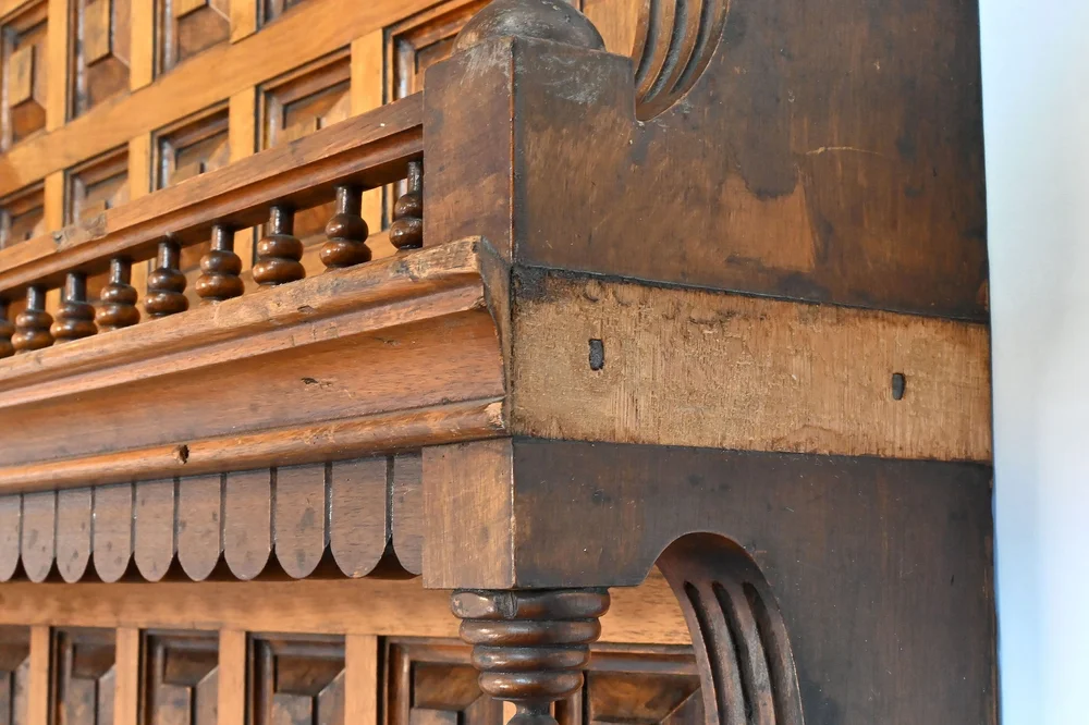 quaint carved birch victorian mantle with bird detail — ARCHITECTURAL  ANTIQUES