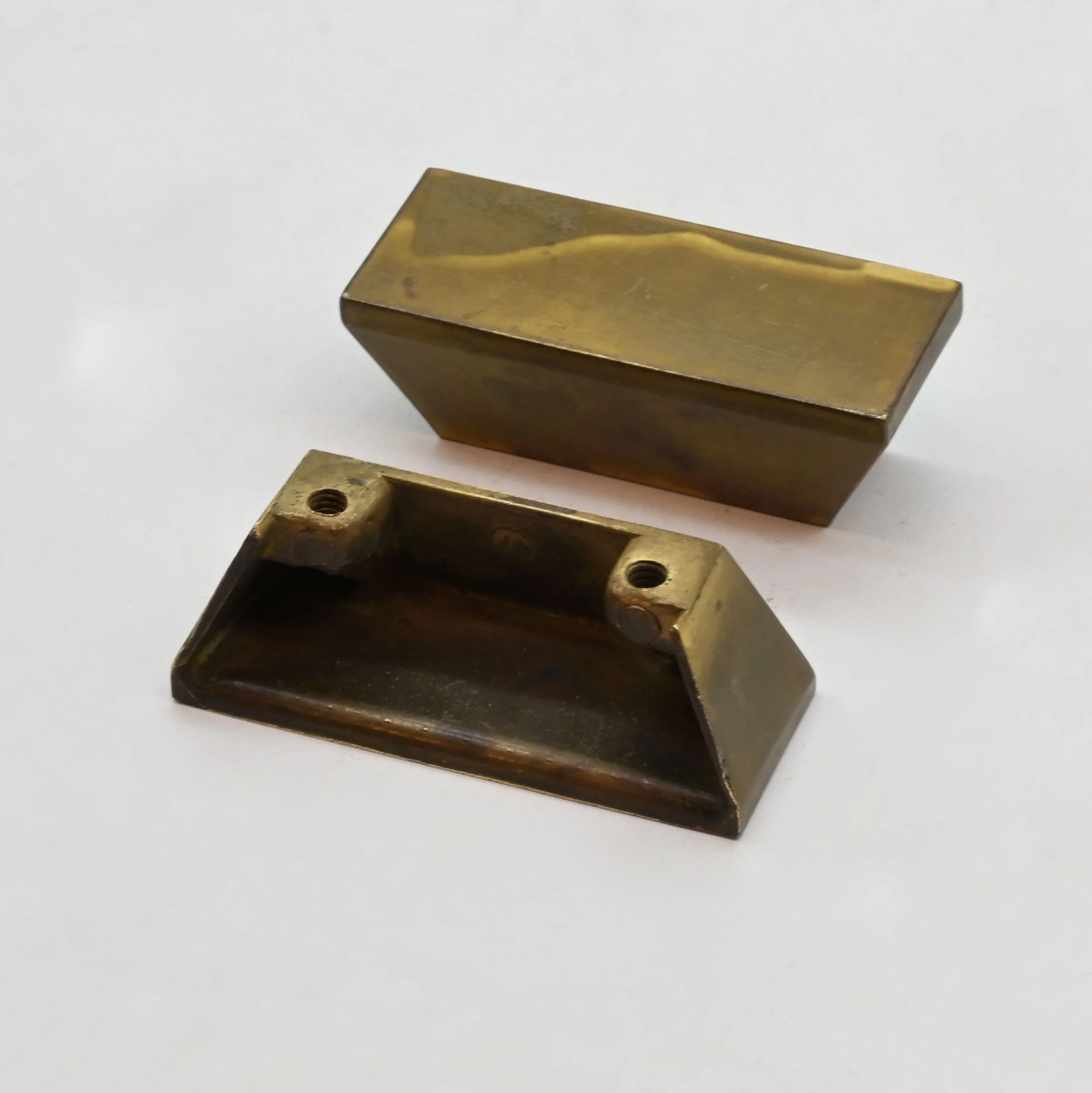 midcentury modern cast brass pulls — ARCHITECTURAL ANTIQUES