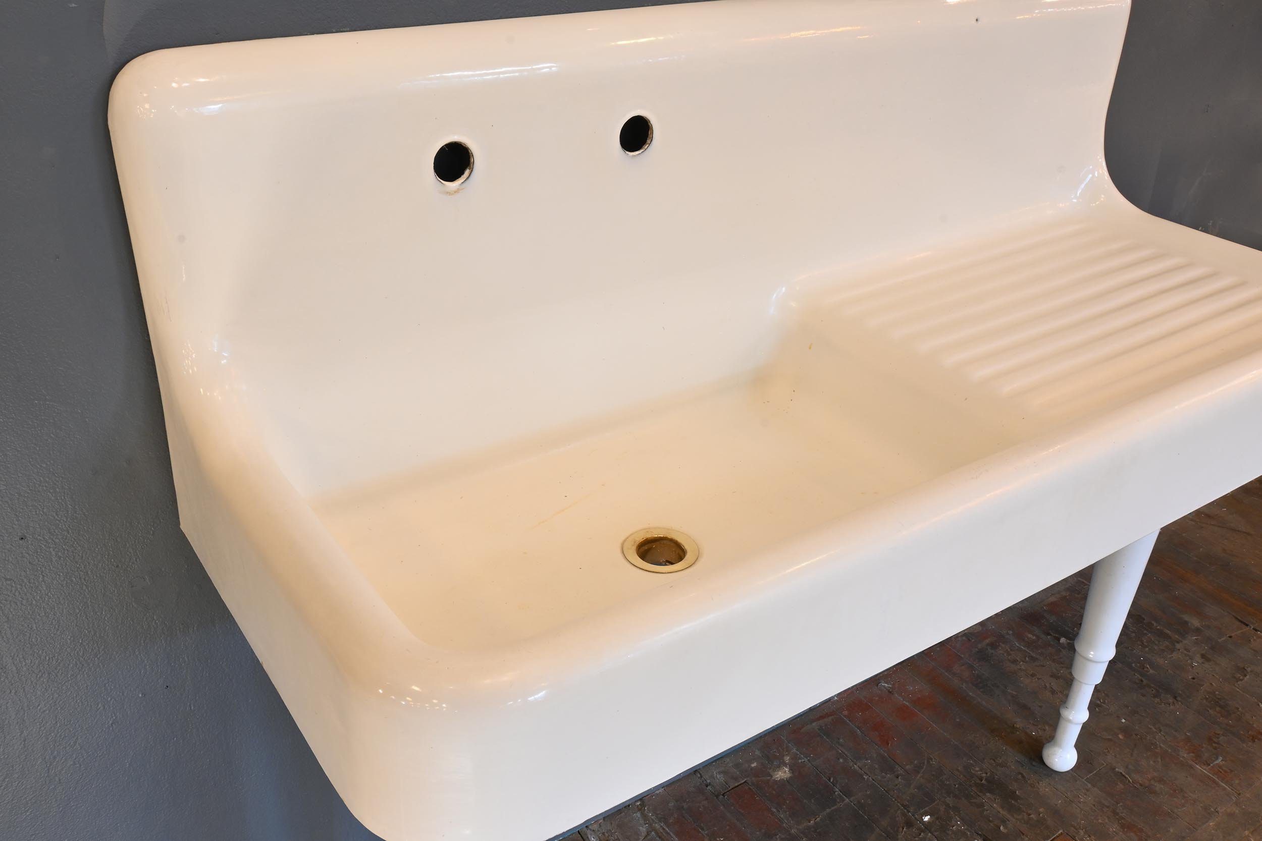 1922 standard high back drainboard sink with adjustable legs