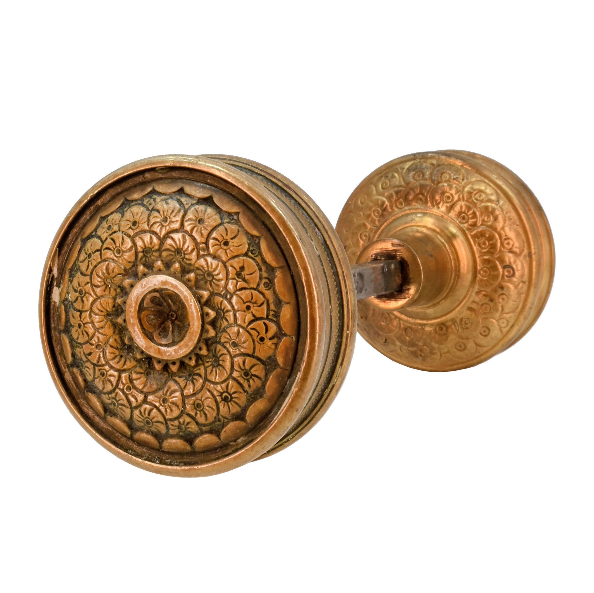 pf corbin brocade exterior/interior knob pair