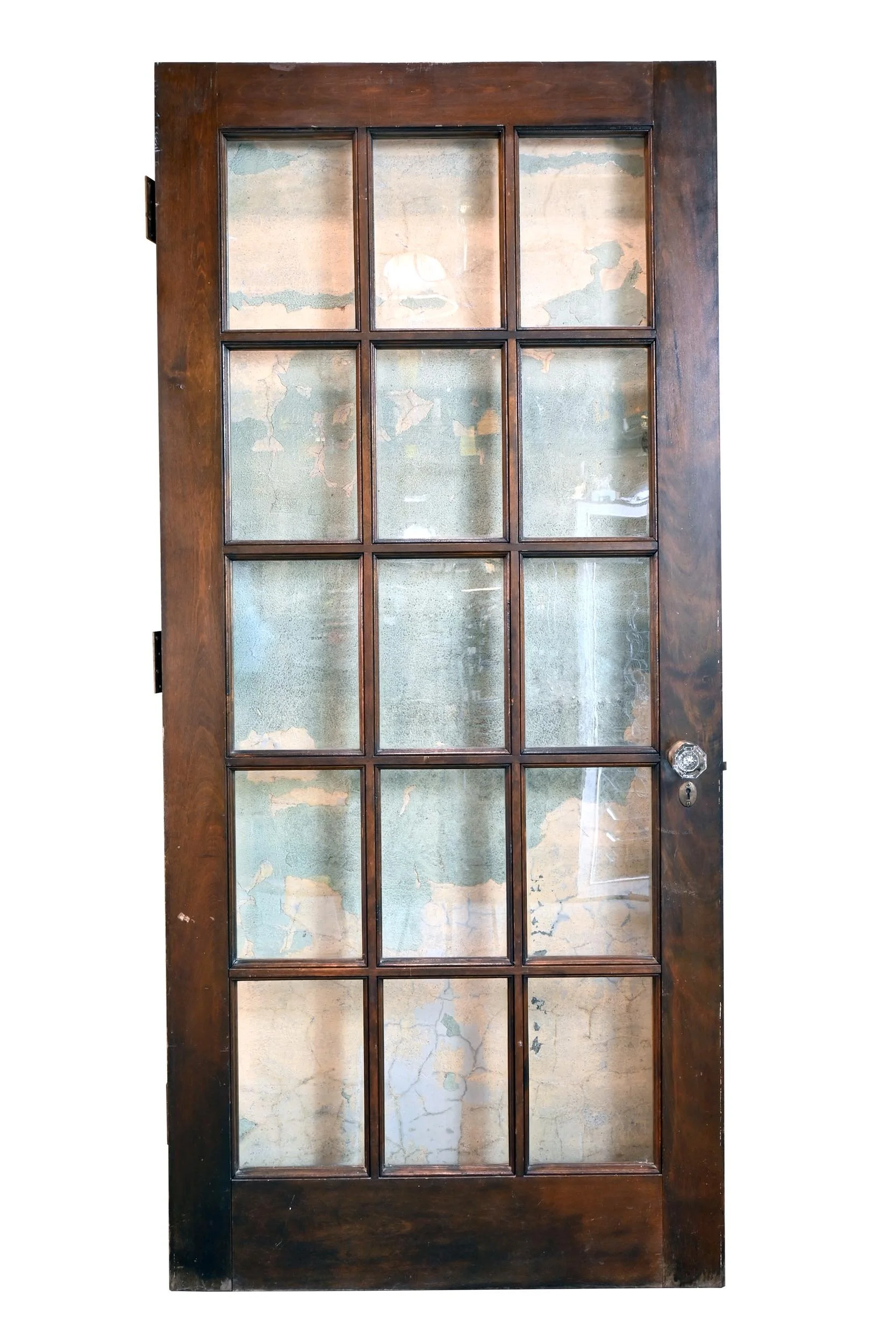 36" full view 15 lite door with hardware dark stained — ARCHITECTURAL