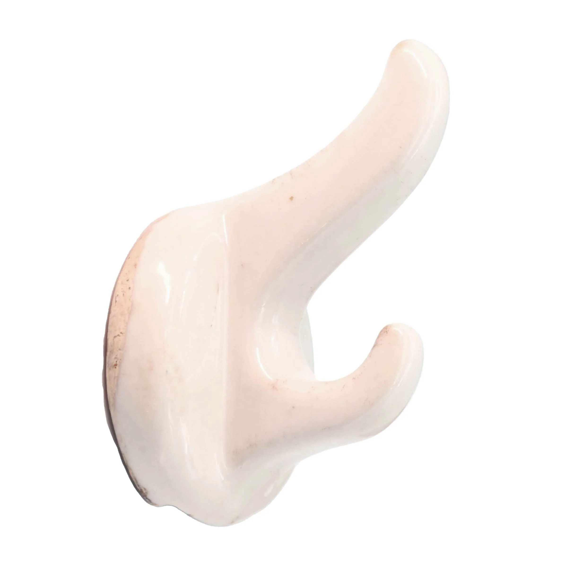 porcelain towel hook with two arms — ARCHITECTURAL ANTIQUES