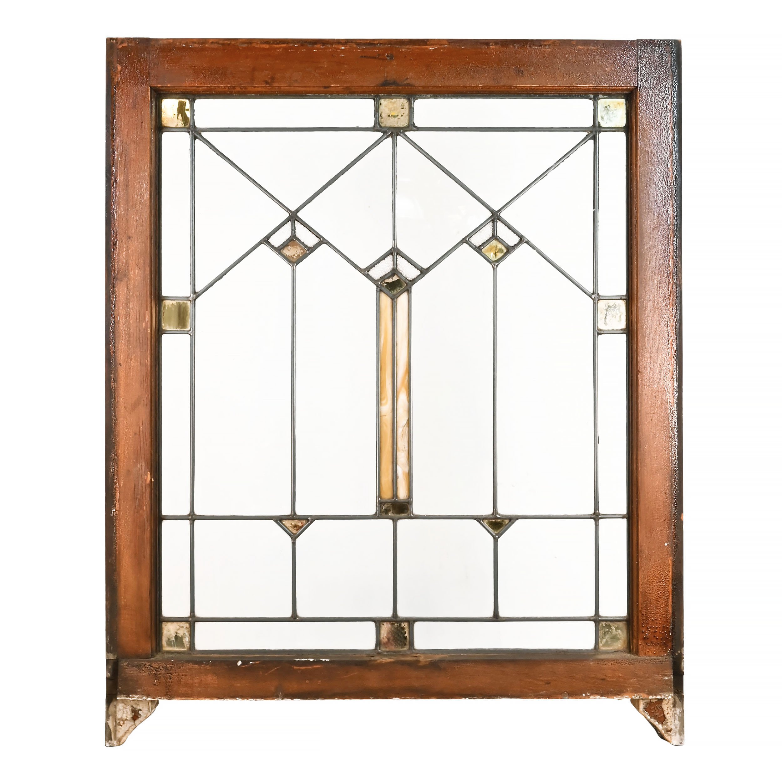 quantity of craftsman windows with gold gilt glass details