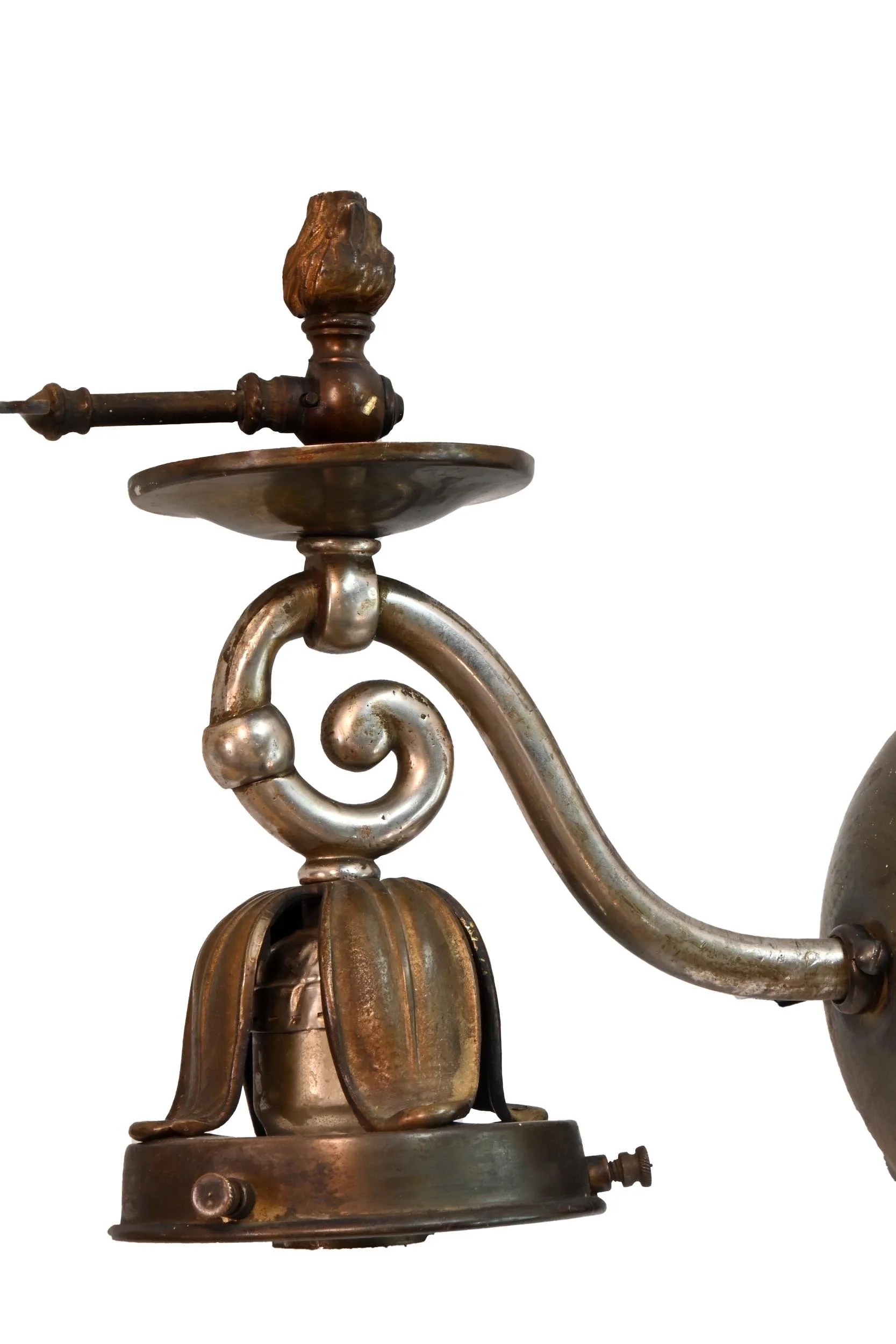 vaseline torpedo shade on this brass gas/electric sconce pair