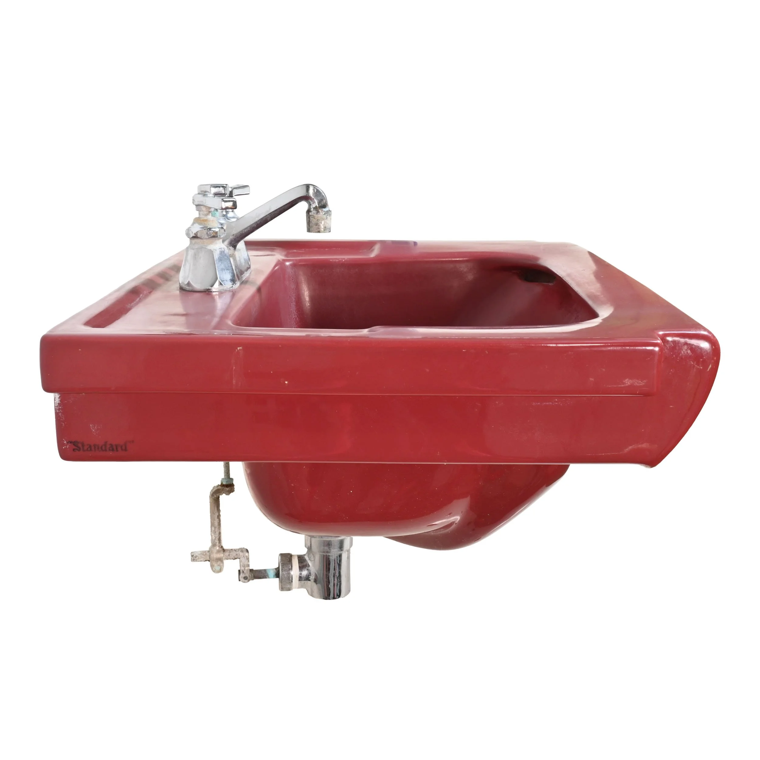 tang red standard wall mount sink — ARCHITECTURAL ANTIQUES