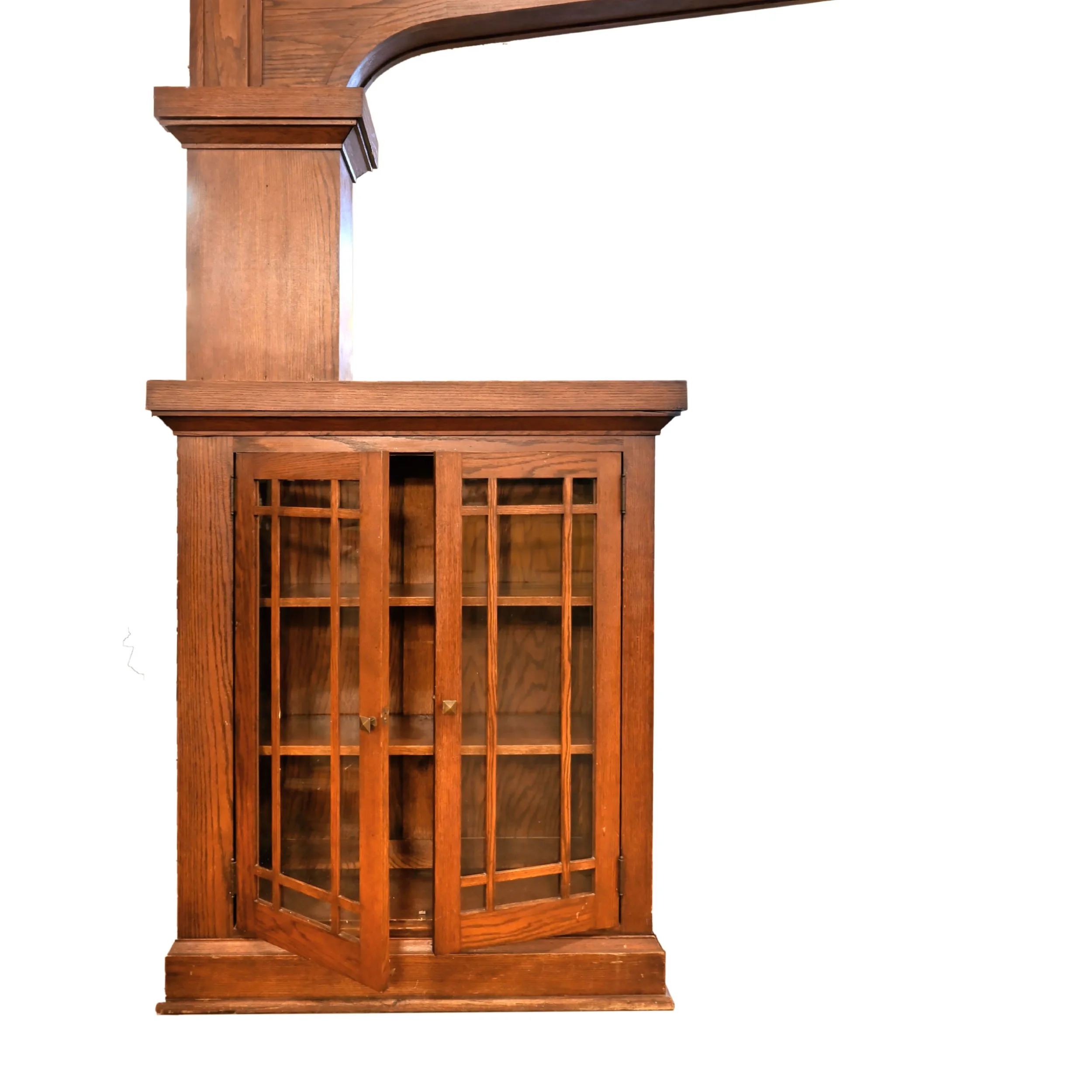 oak arts and crafts room divider with — ARCHITECTURAL ANTIQUES