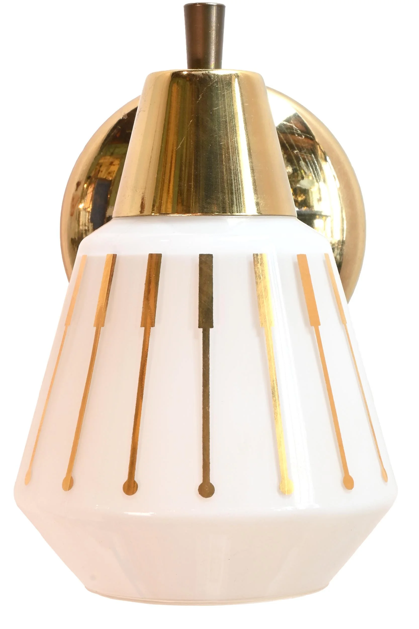 mid century modern brass sconces with original shades — ARCHITECTURAL ...