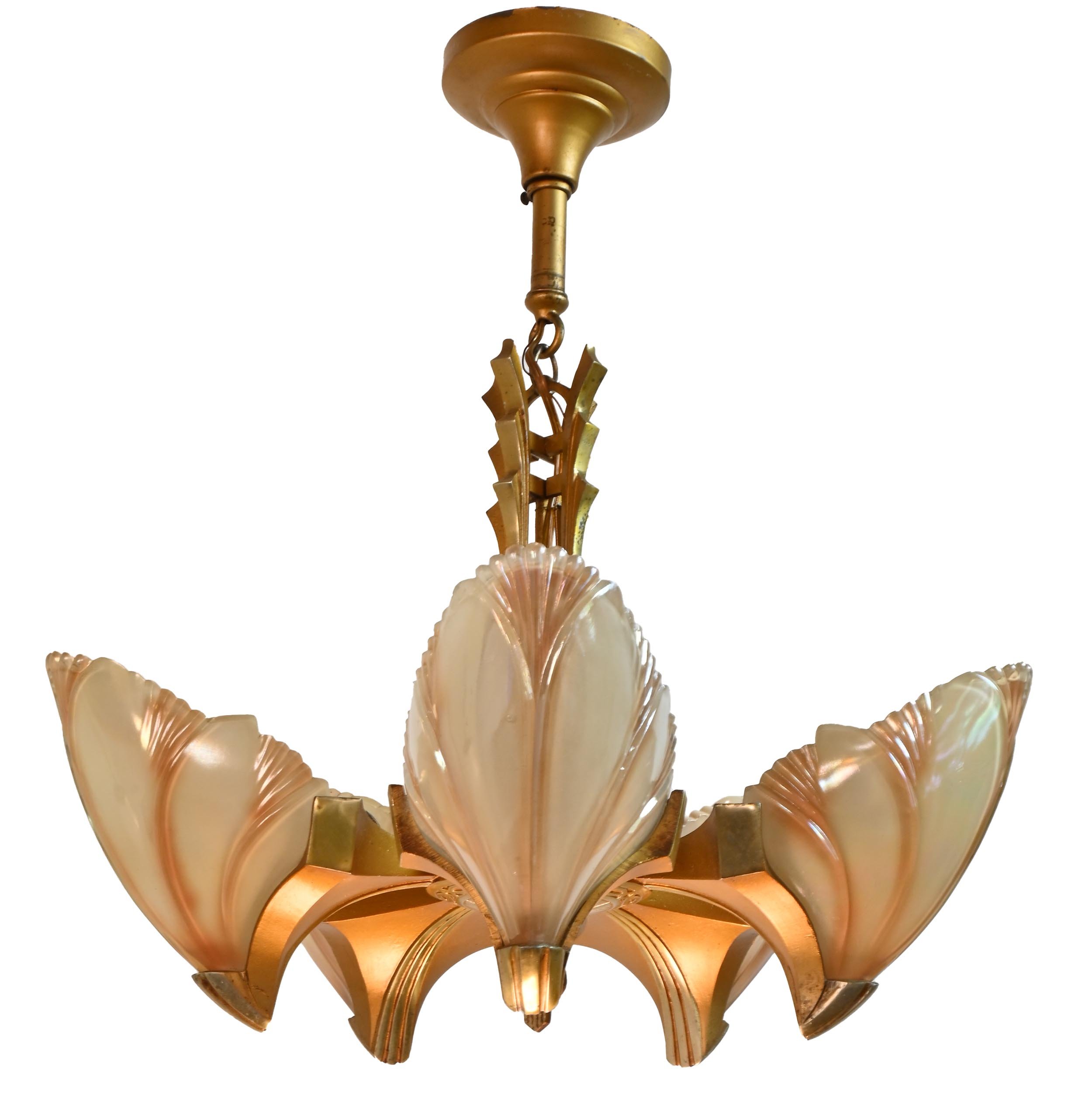 batwing art deco slipper five shade chandelier