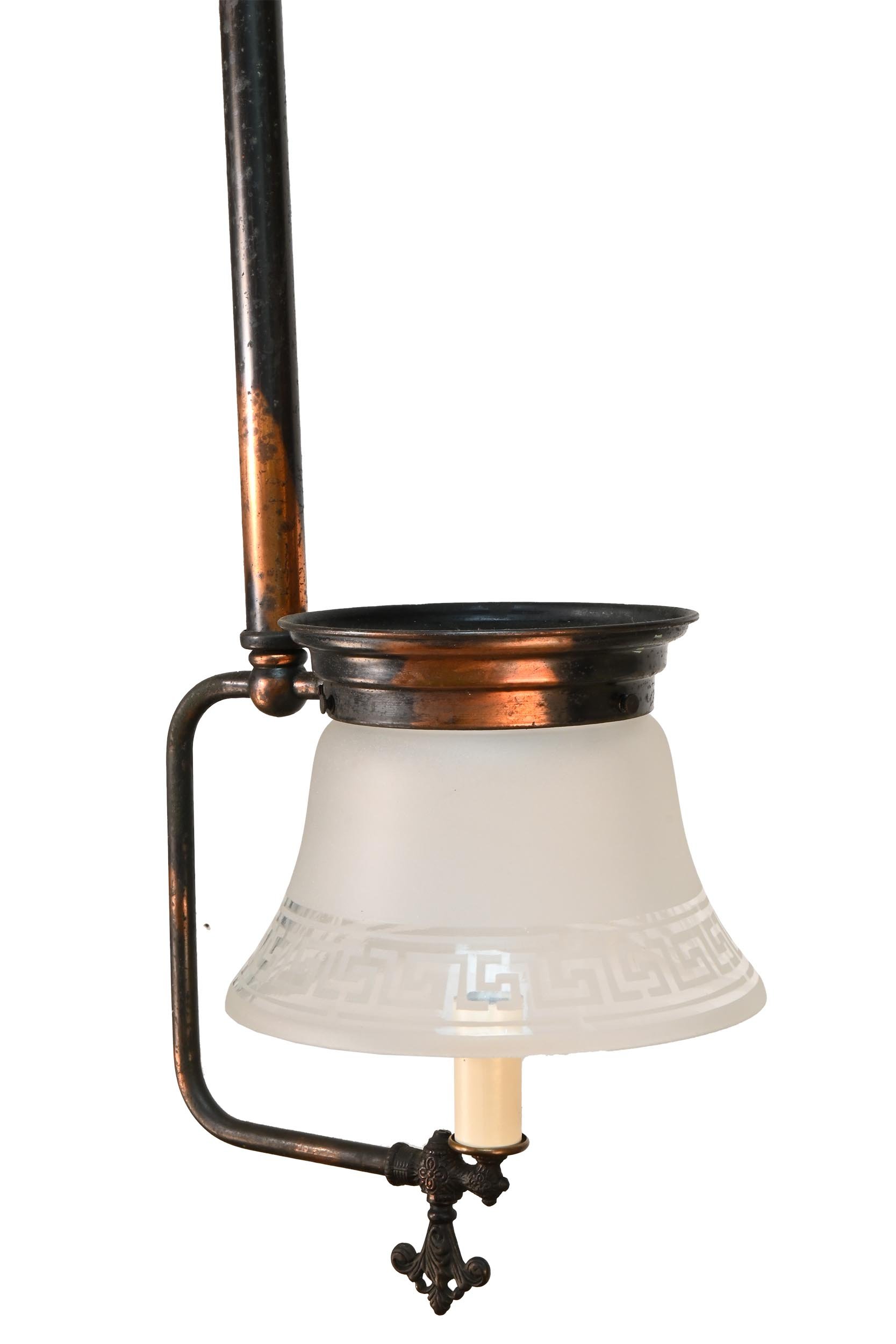 gas conversion pendant gilt and satin japanned finish