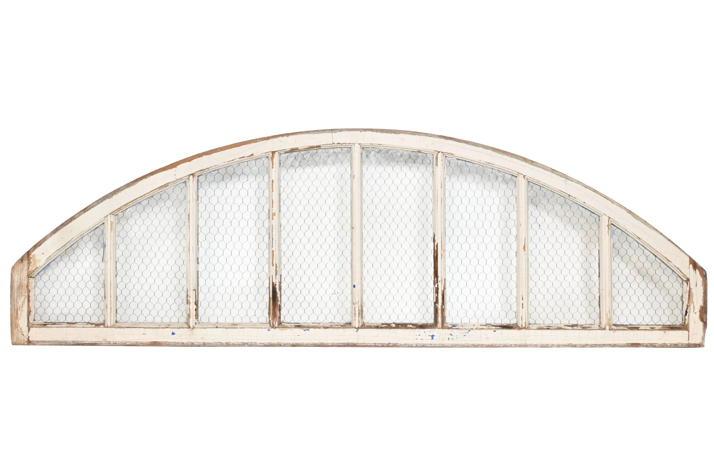 arched chicken wire transom window — ARCHITECTURAL ANTIQUES