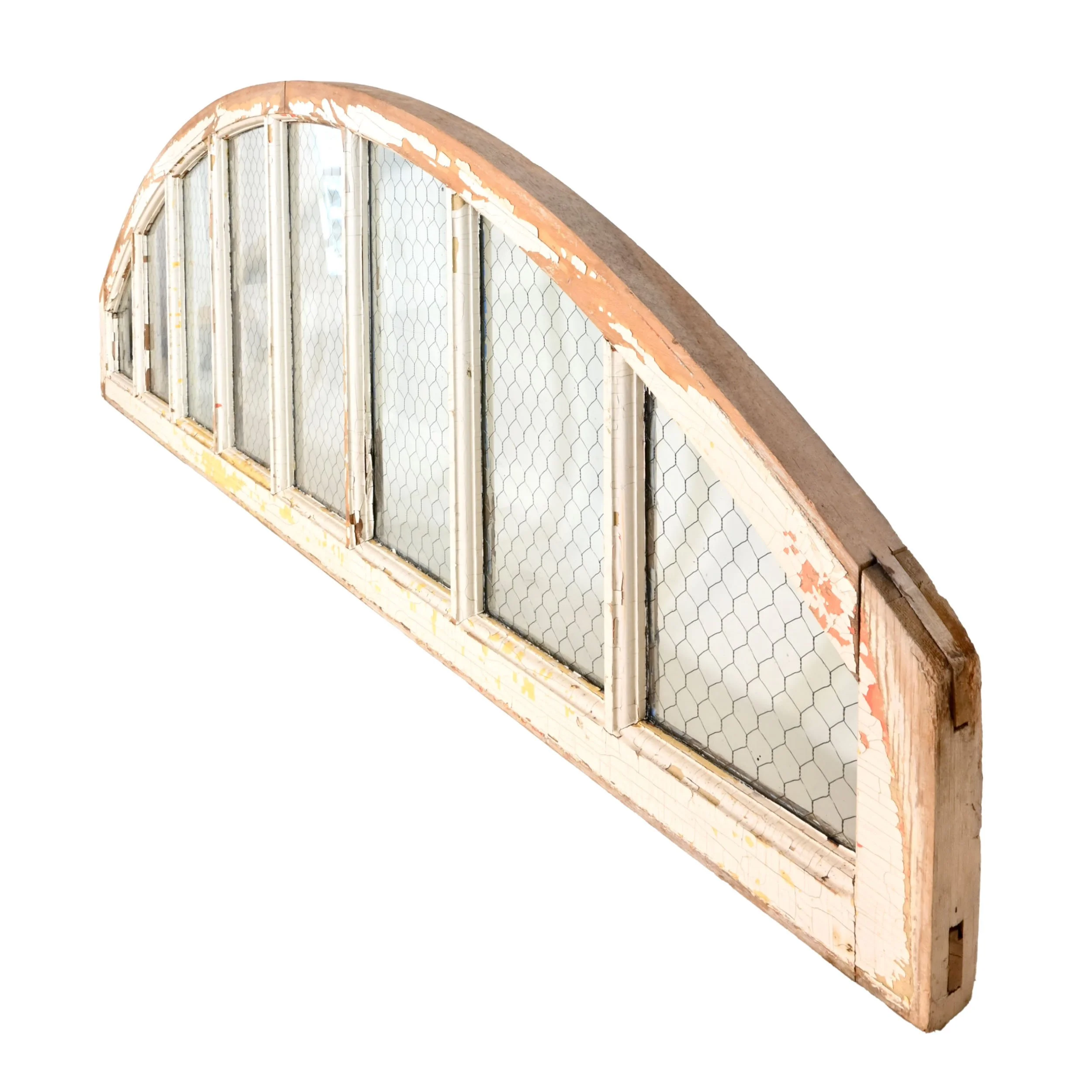 arched chicken wire transom window — ARCHITECTURAL ANTIQUES