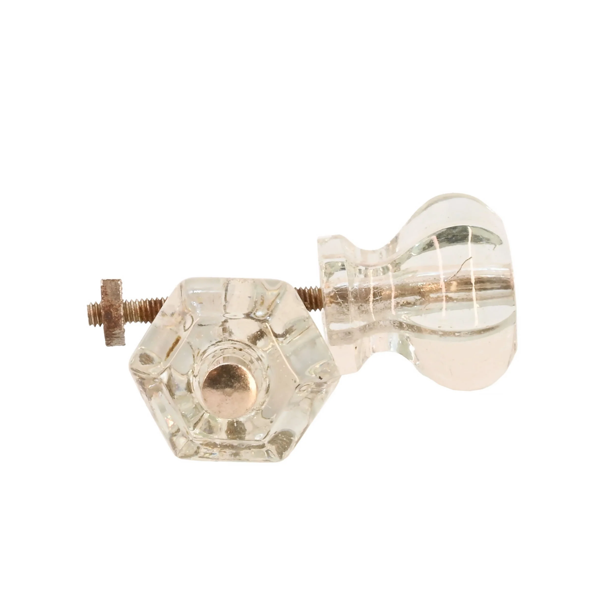 hexagonal glass knobs — ARCHITECTURAL ANTIQUES