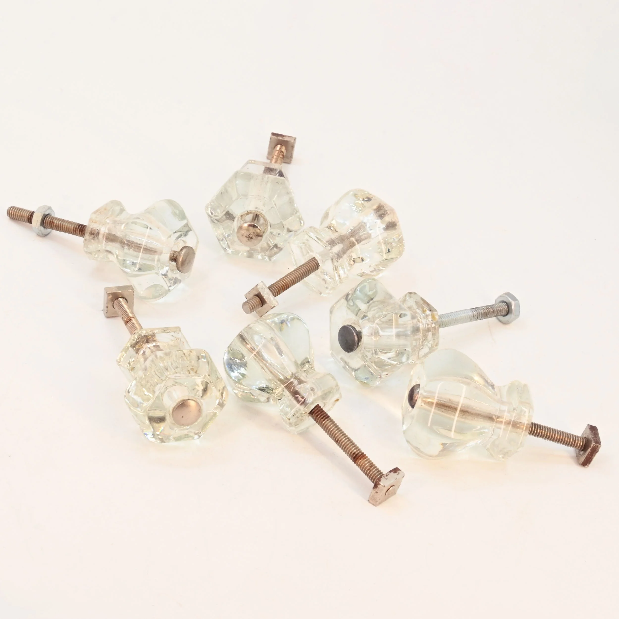 hexagonal glass knobs — ARCHITECTURAL ANTIQUES