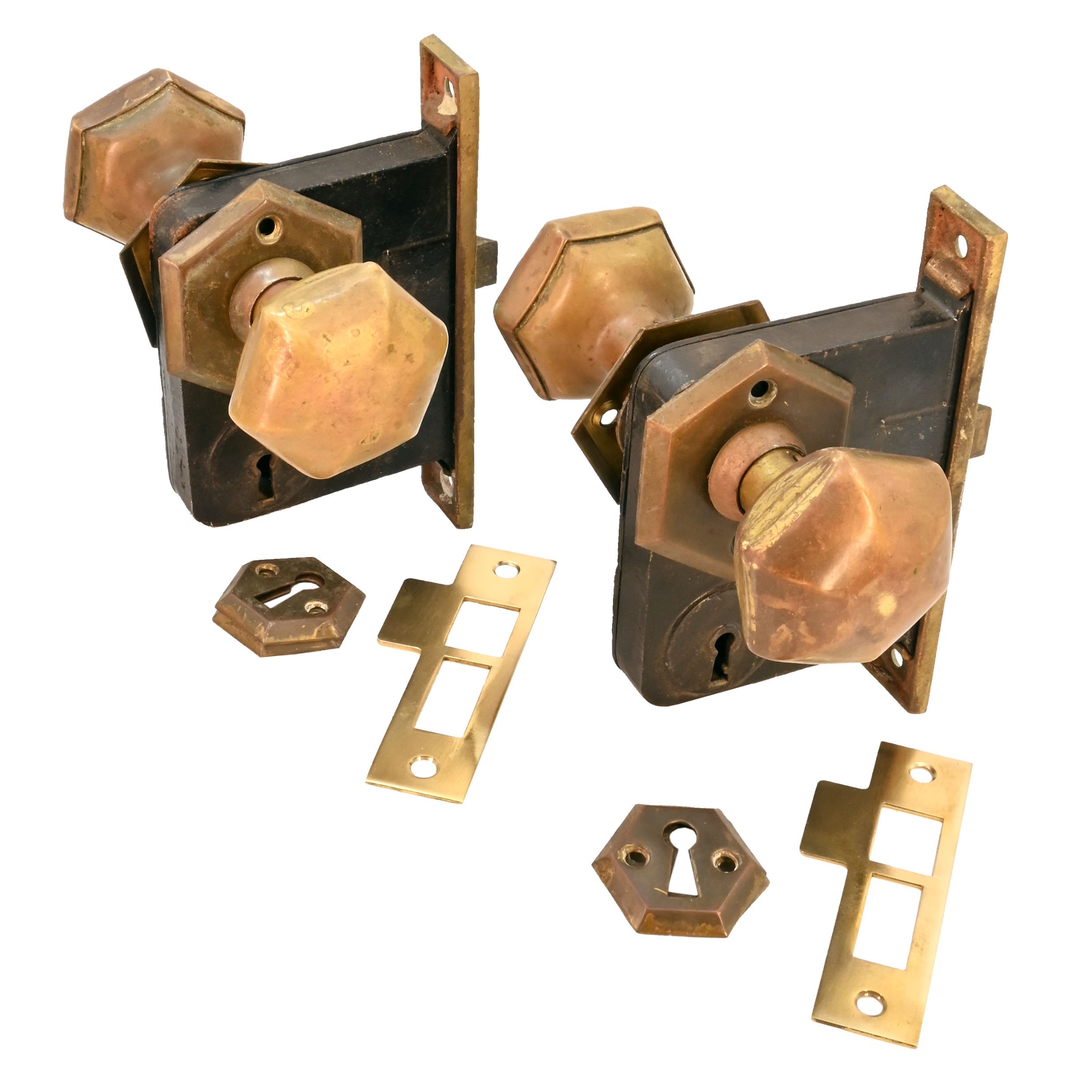 corbin hexagonal passage sets of cast brass 