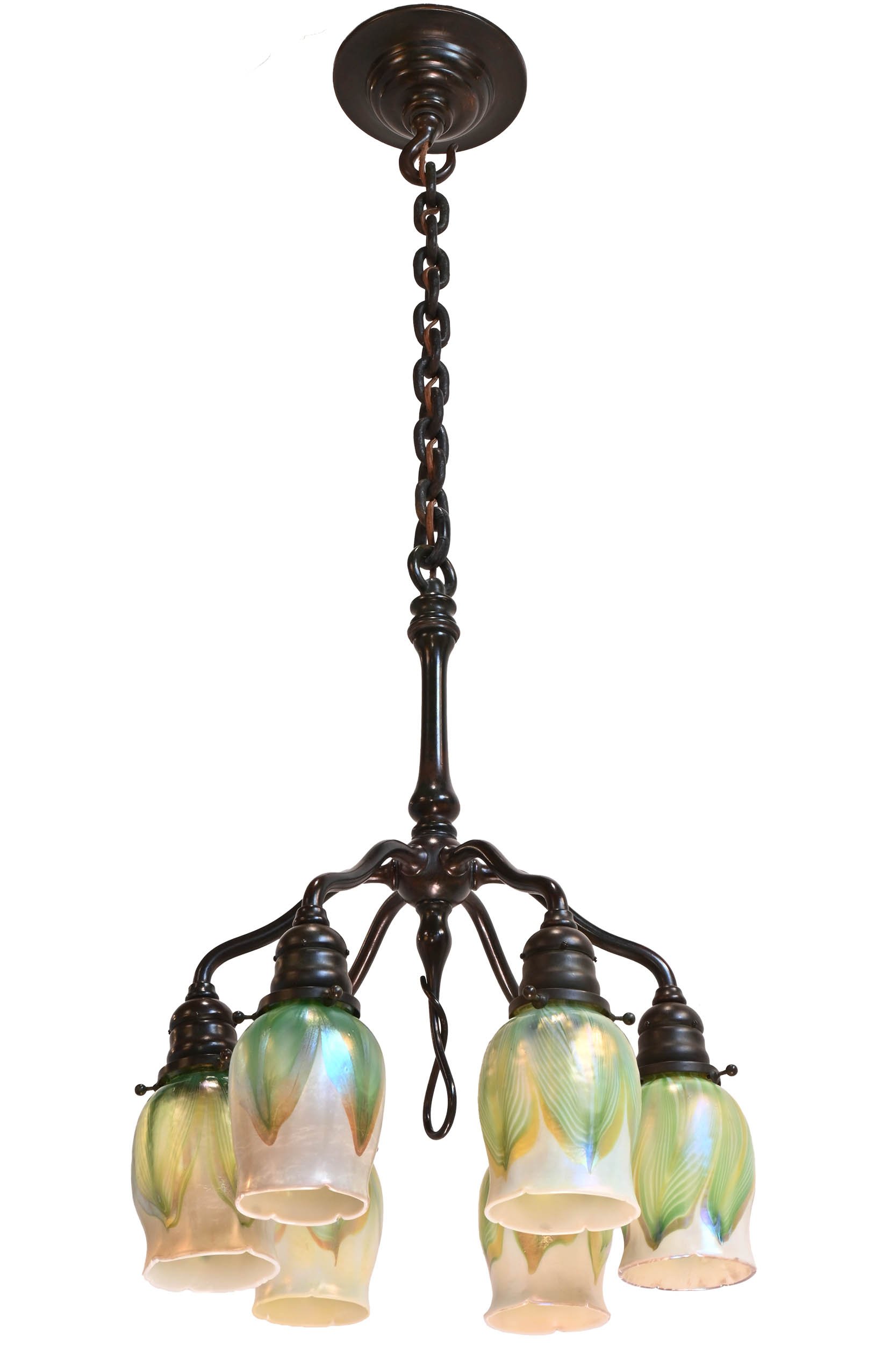 tiffany chandelier with pulled feather tiffany shades