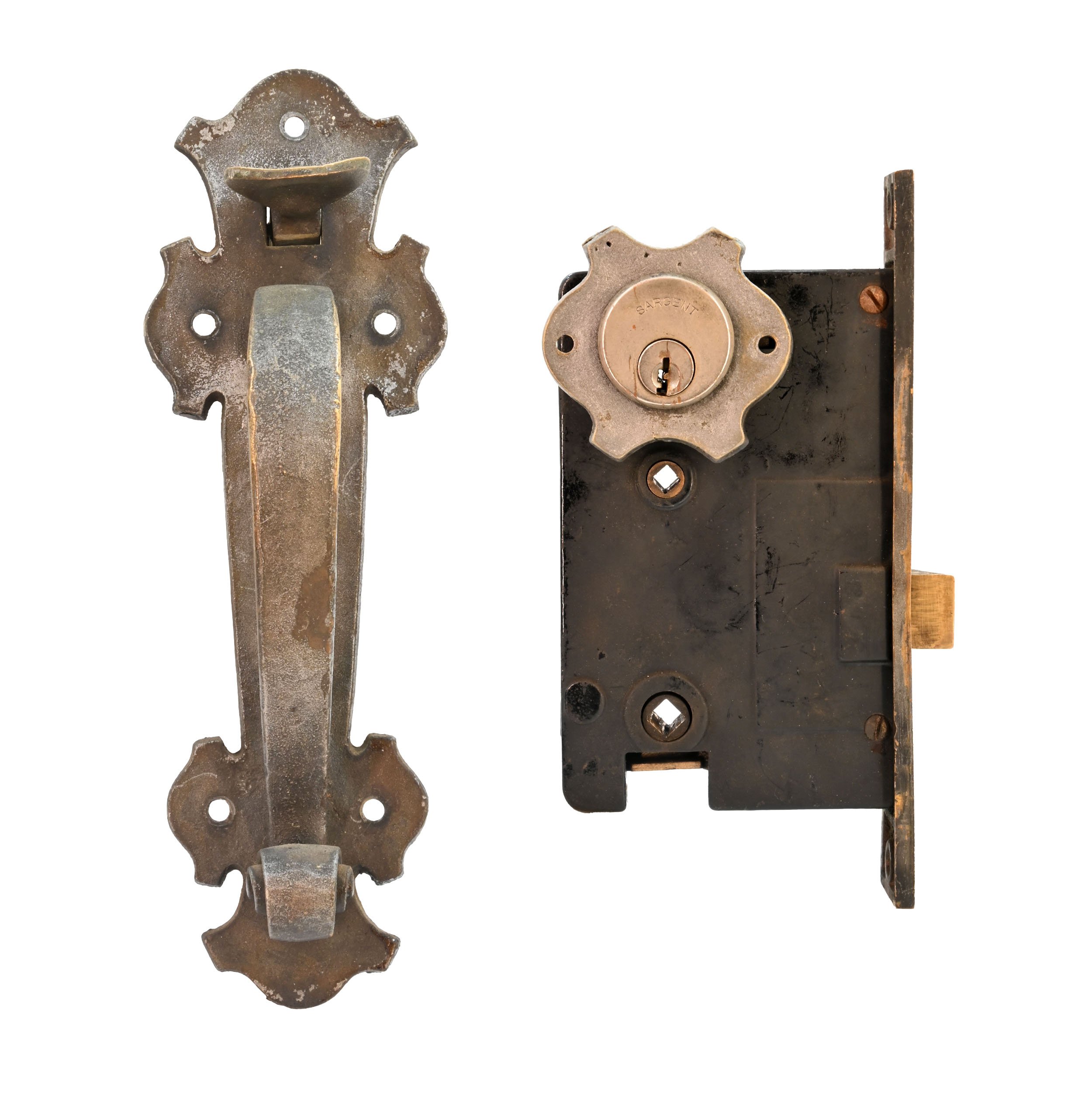 brass and steel sargent tudor thumblatch set