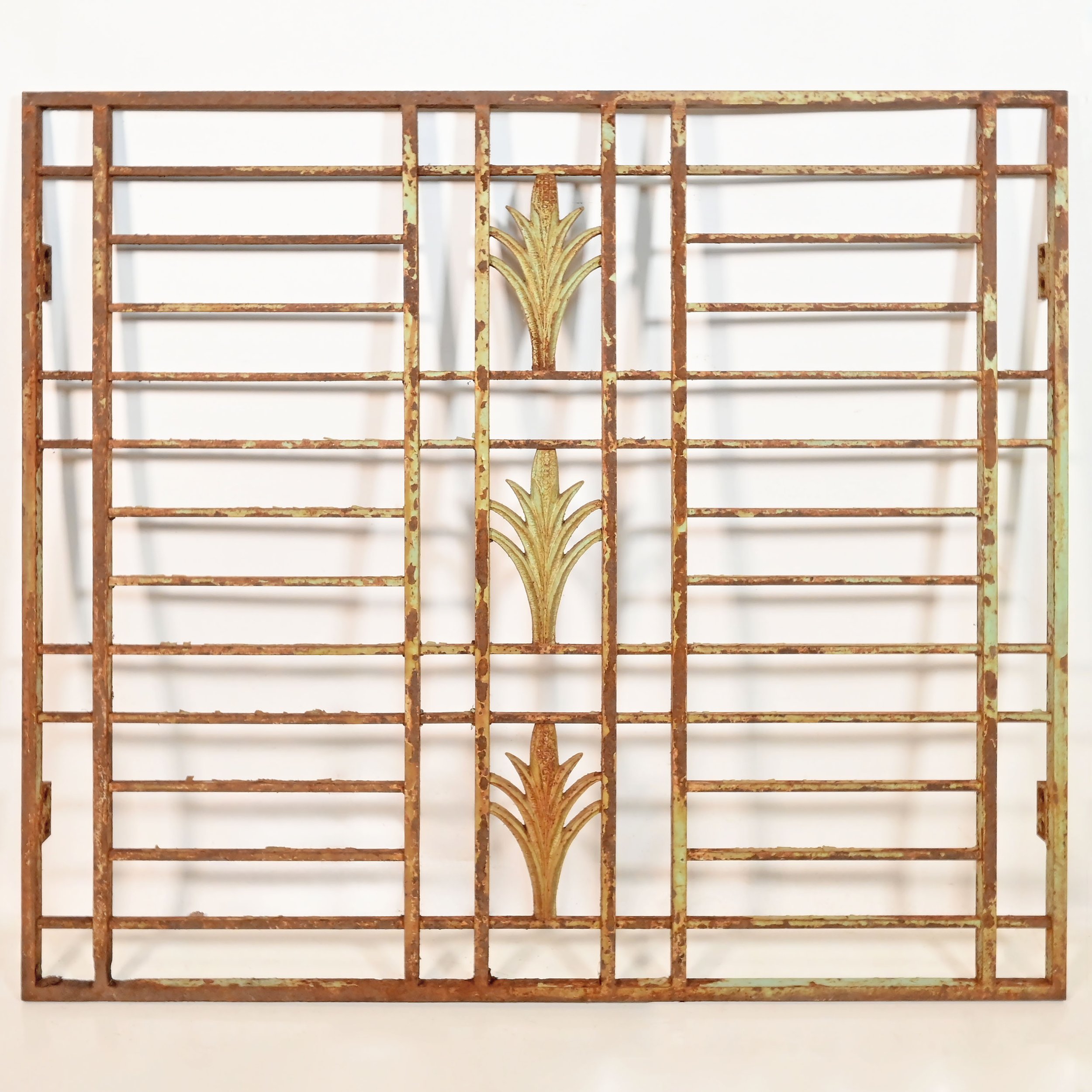 art deco fence panels with corn figures — ARCHITECTURAL ANTIQUES