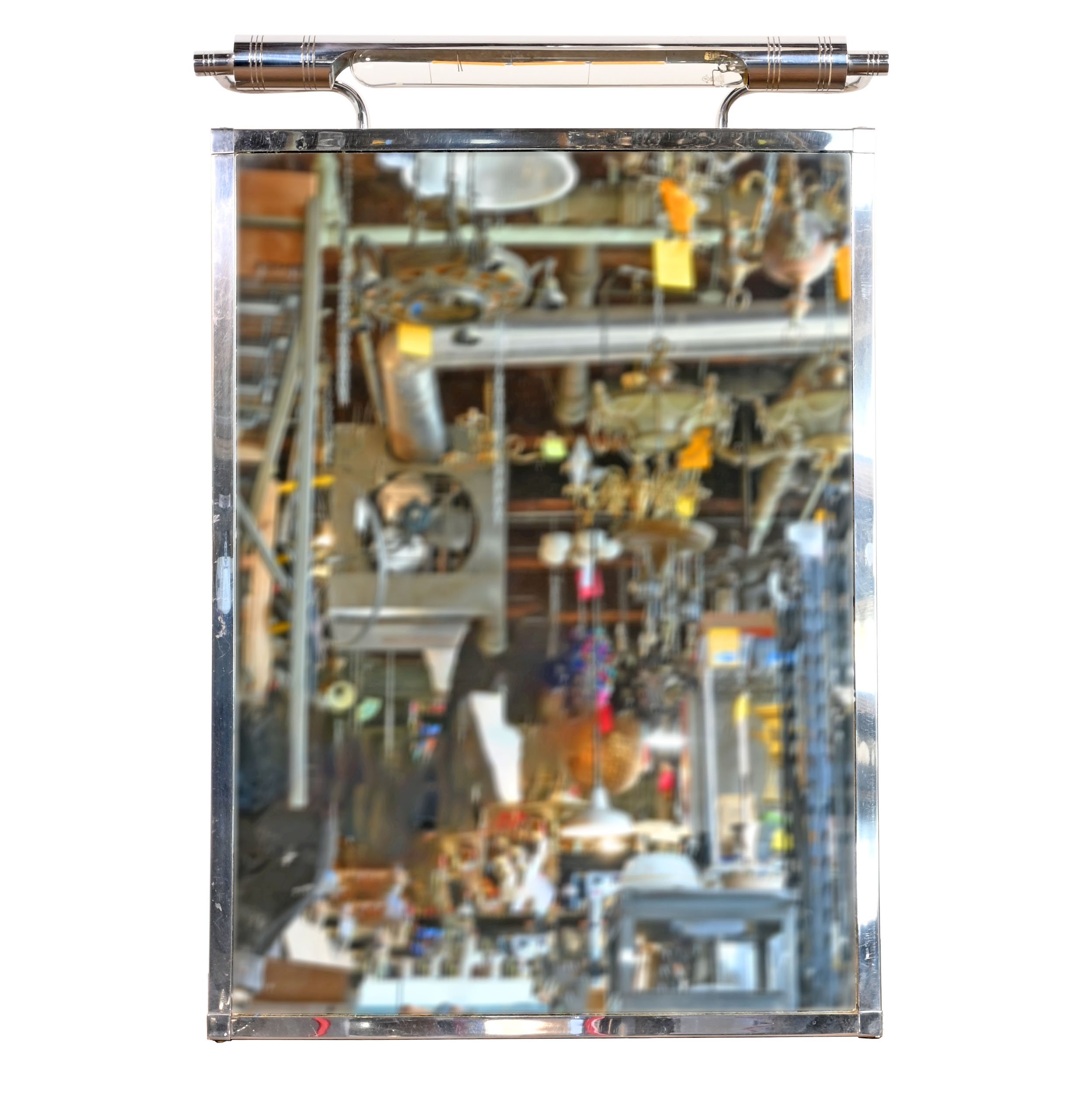 chrome recessed medicine cabinet with overhead light and side switch ...