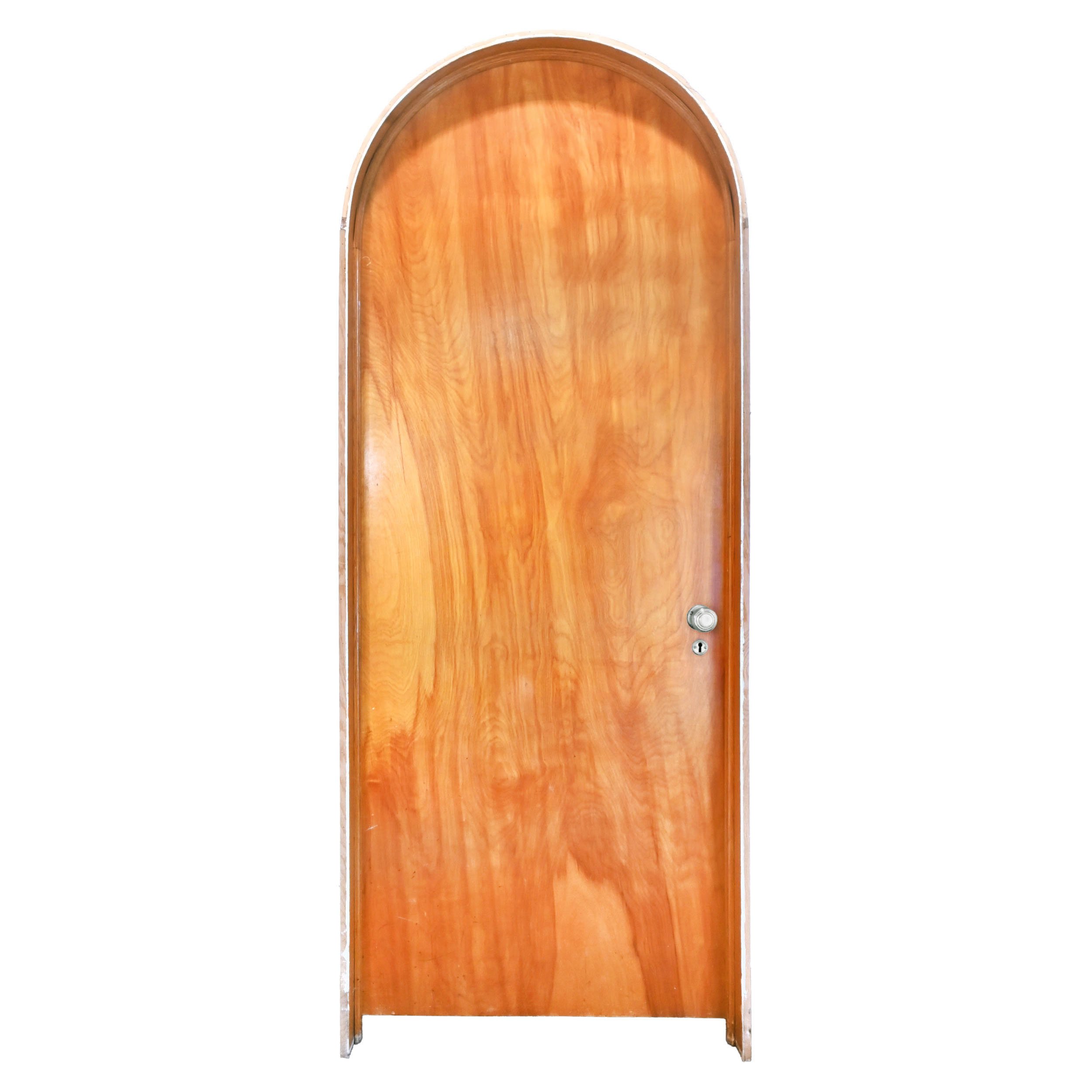 solid wood plain arch top door