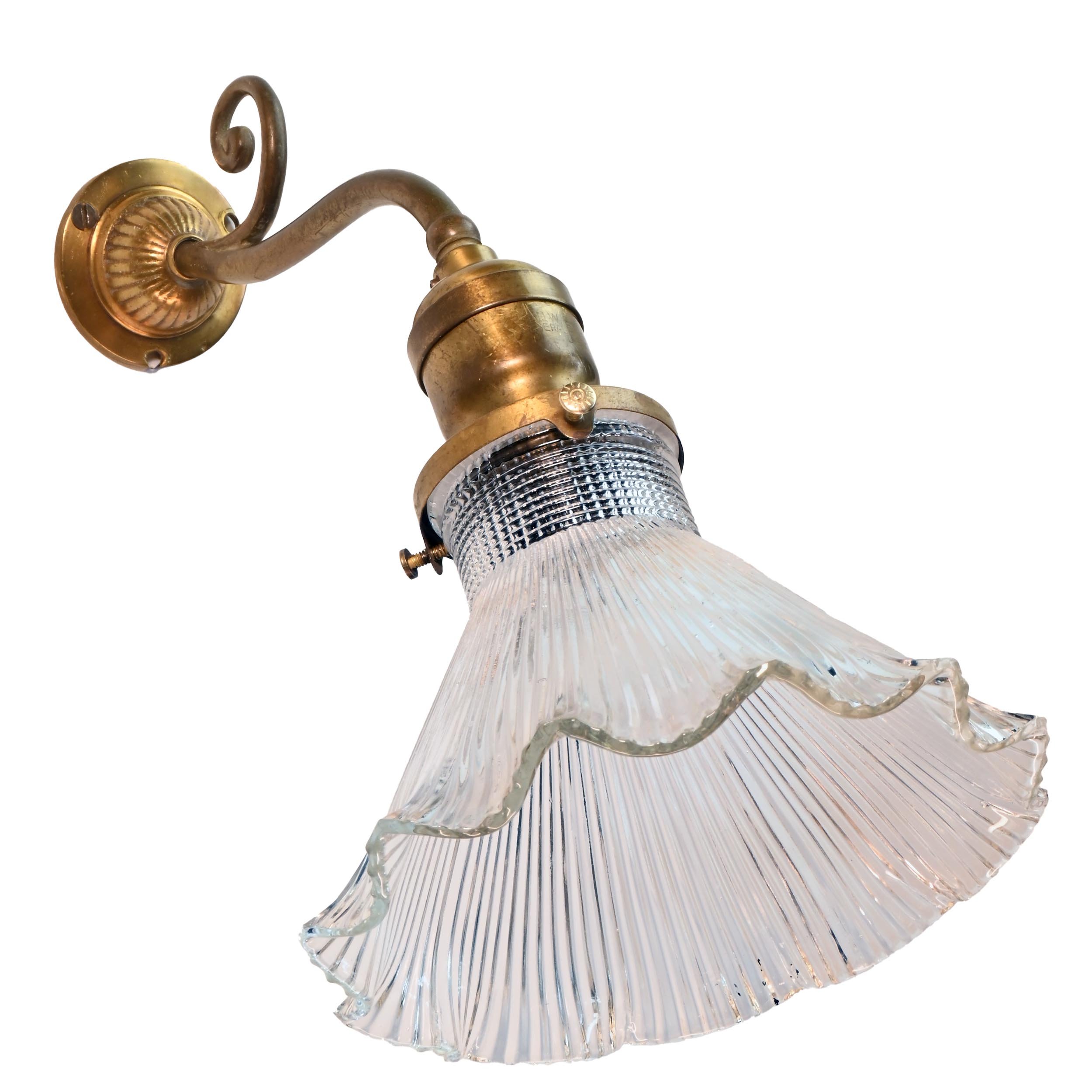 early electric sconces with holophane prismatic shades