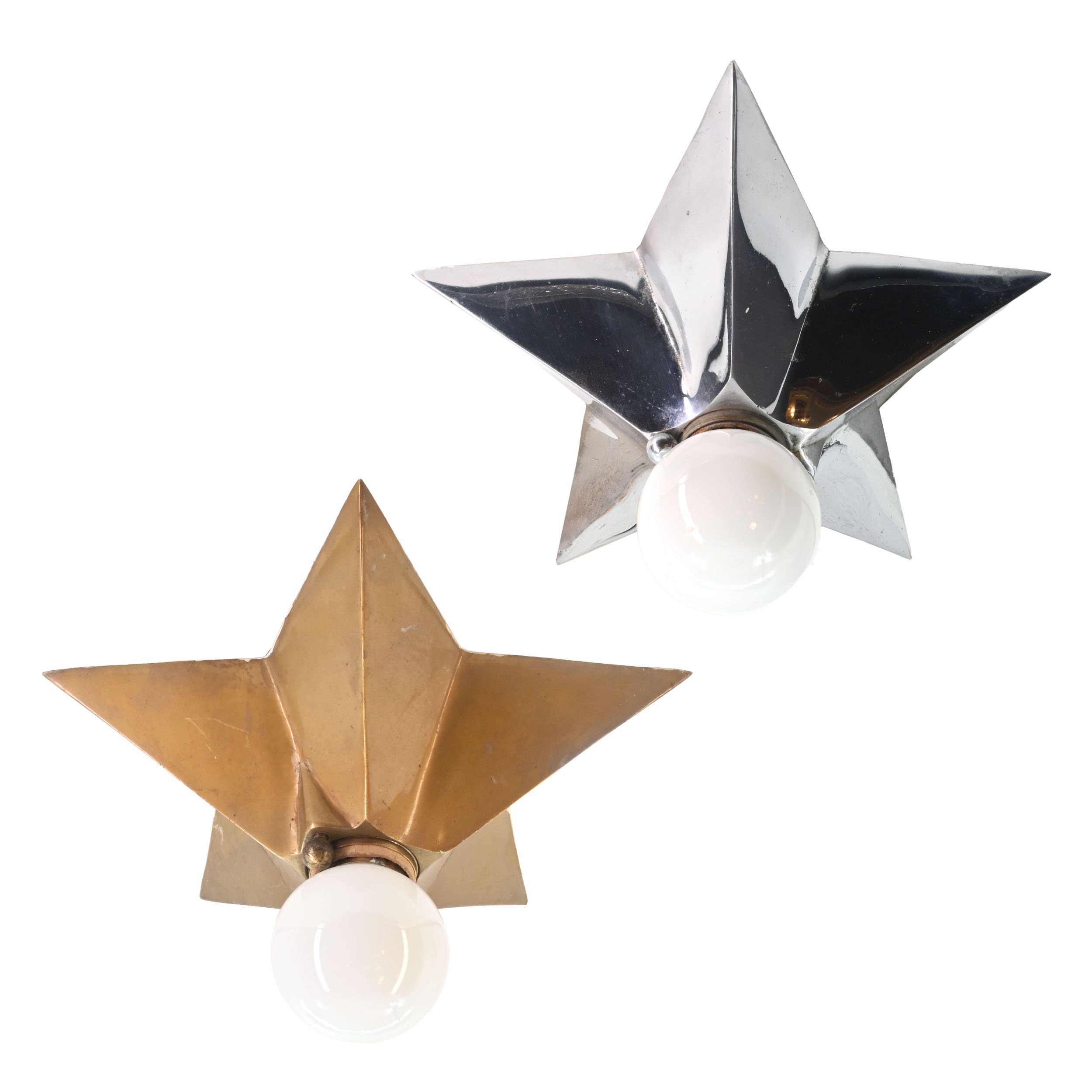 cast brass and chrome star flushes