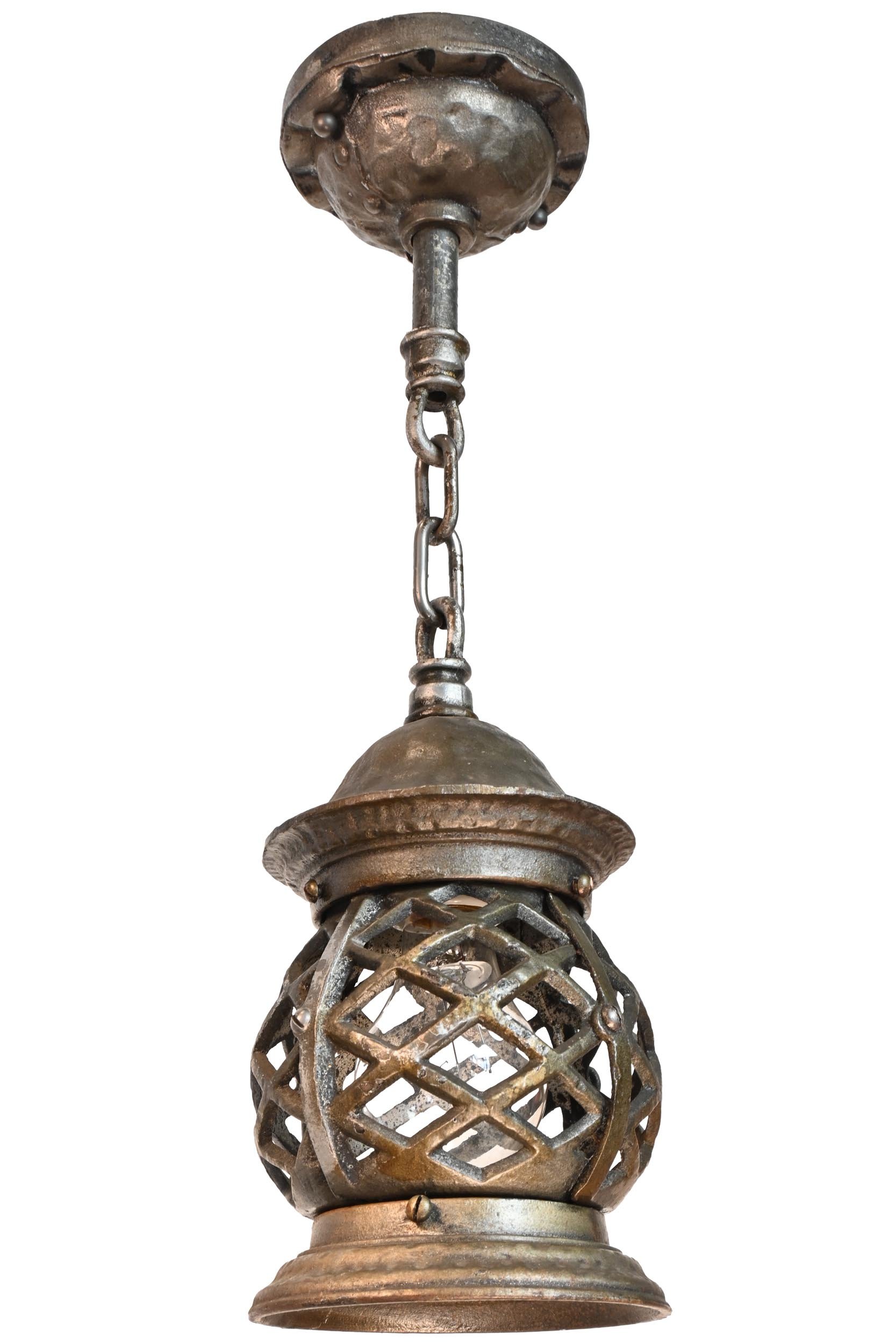 cast iron arts &amp; crafts cottage pendant