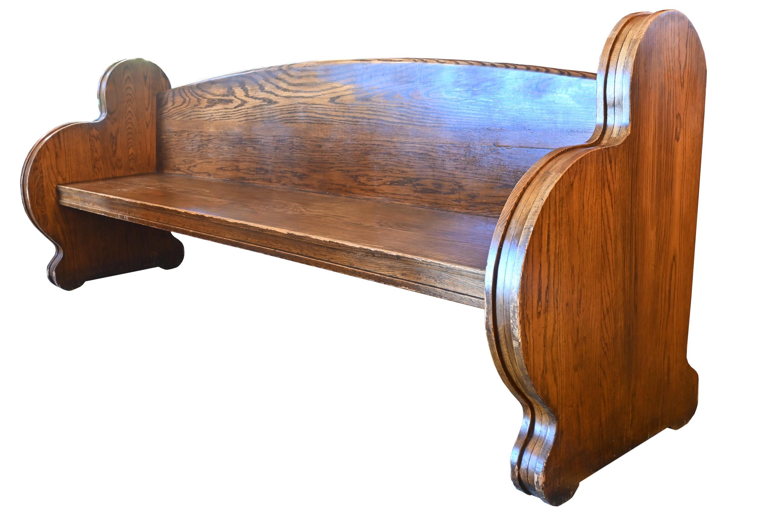 heavy duty oak round end design benches