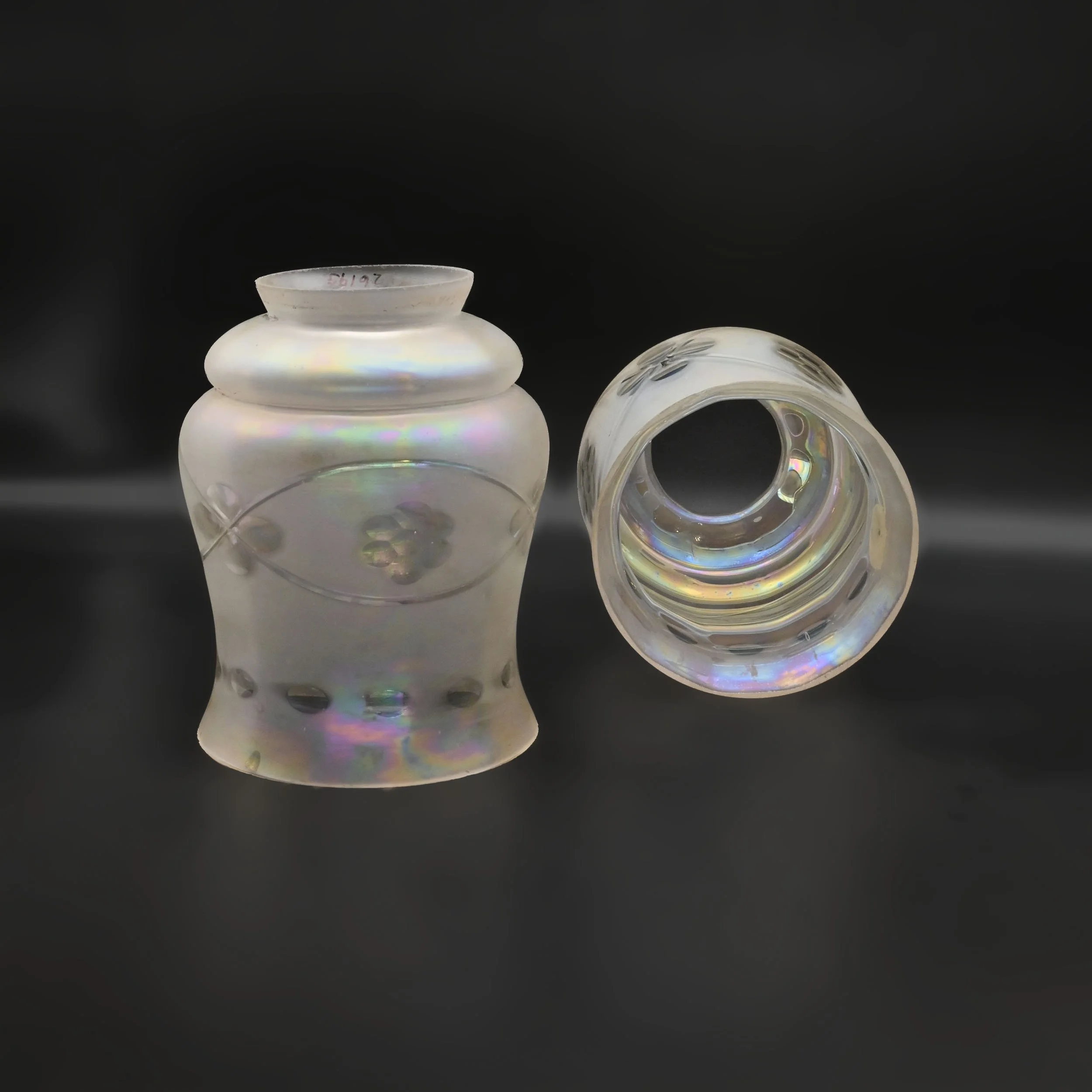 26195 iridescent frosted hand etched and blown shades 2.jpg