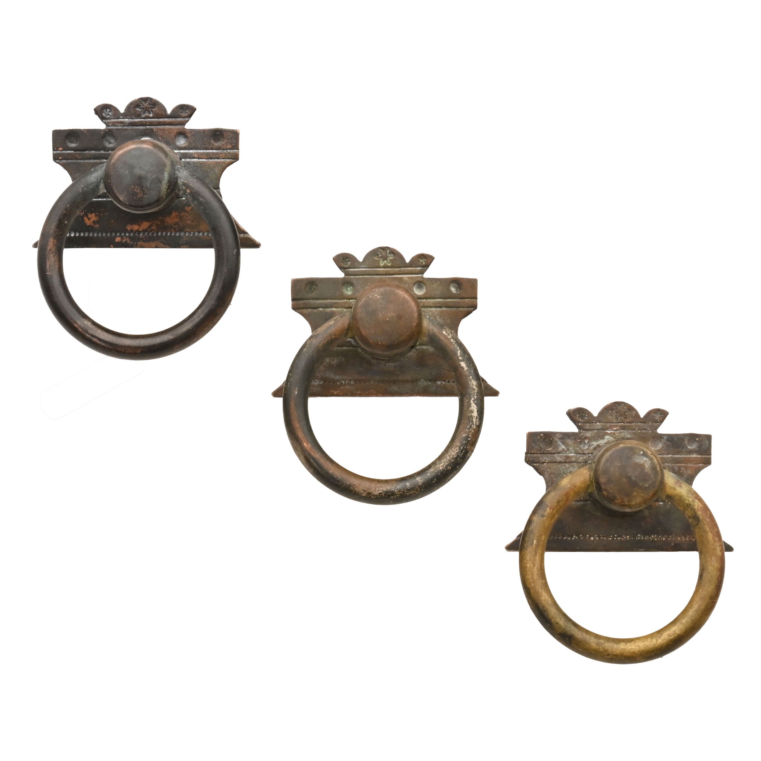 25568 set of three stamped and cast brass eastlake ring pulls 1.jpg