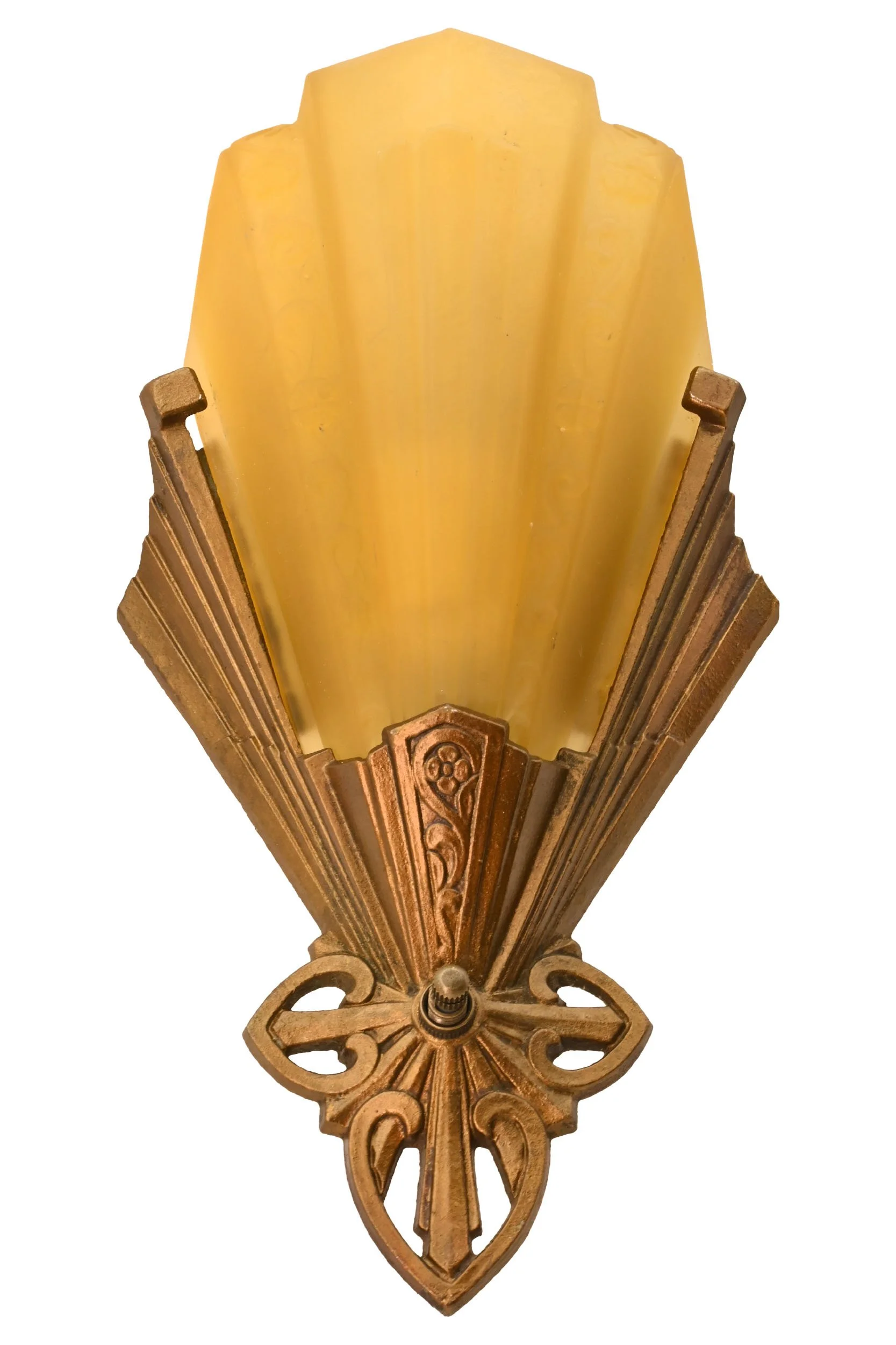 25747 bronze polychrome slip shade sconce with floral amber shade 1.jpg