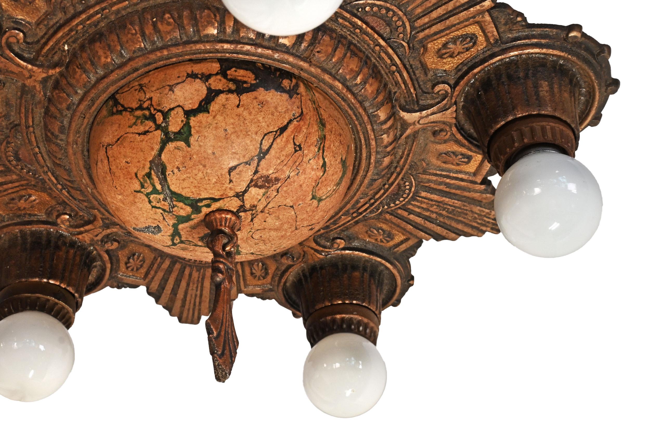 25485 cast iron globe lighting 5 bare bulb chandelier 2.jpg