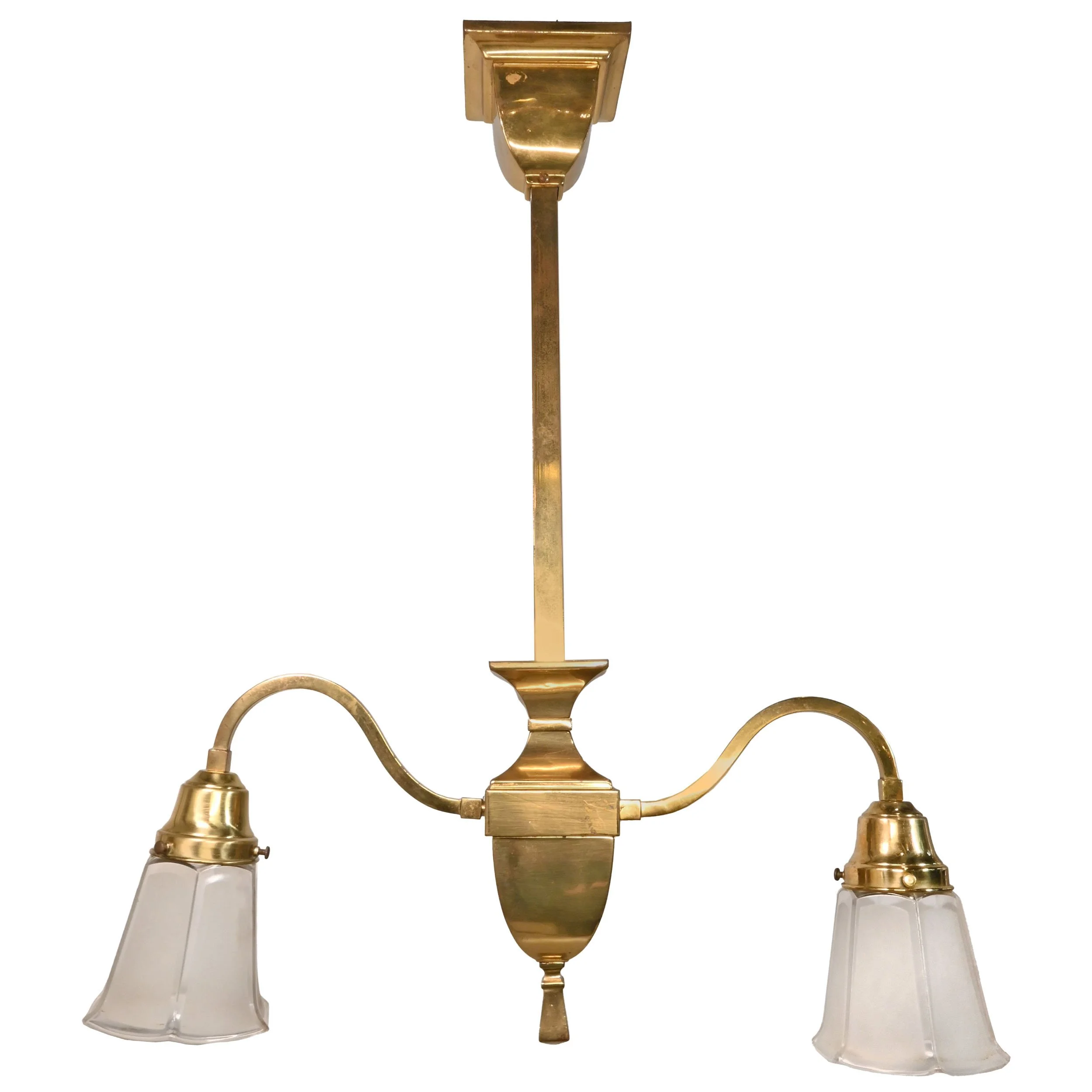26210 polished brass 2 arm mission pendant with frosted shades 1.jpg