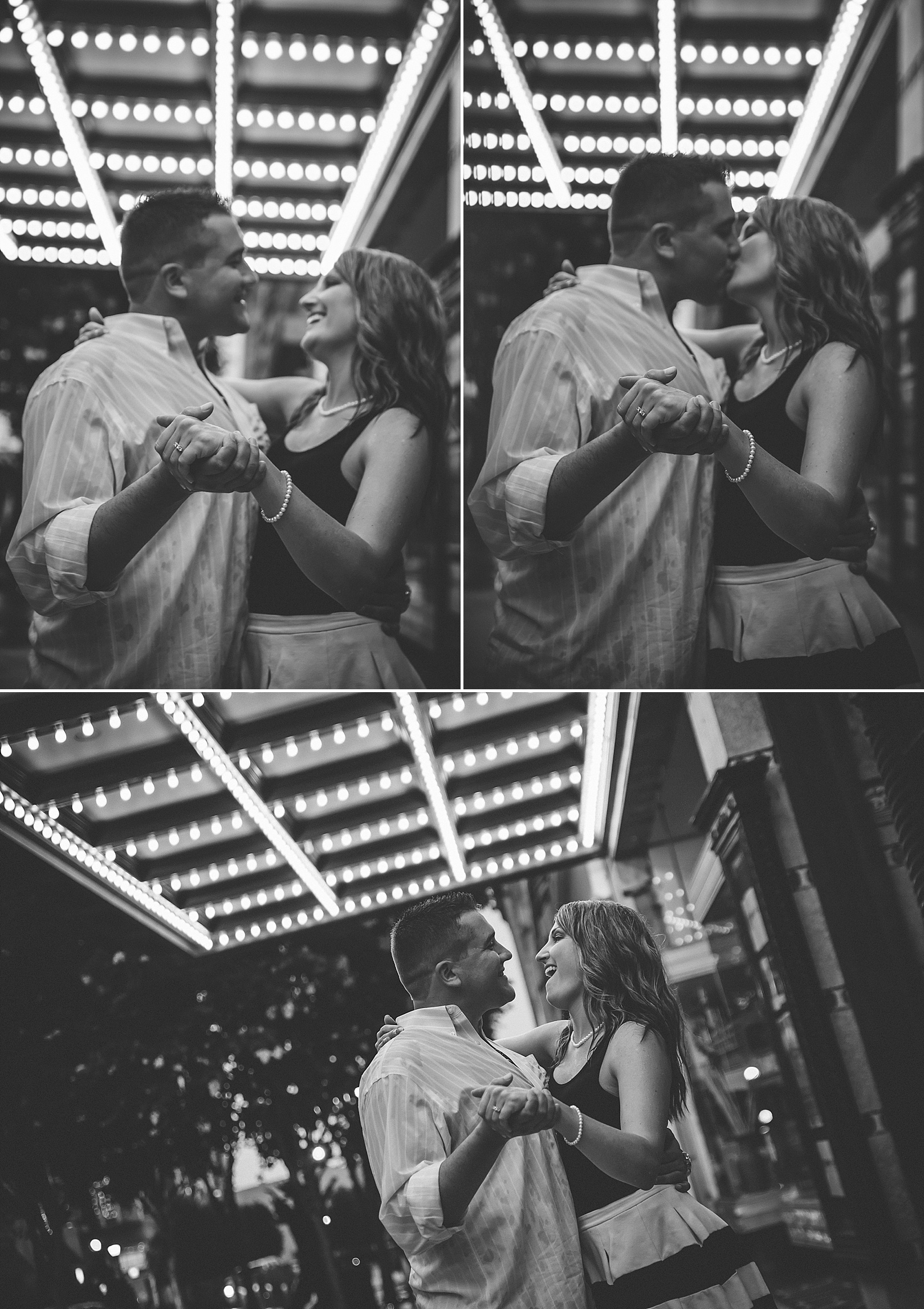 black and white engagement photography