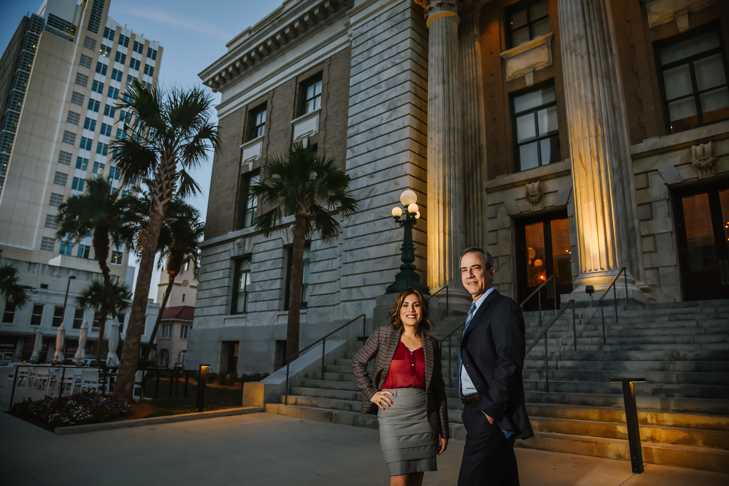 Next the Fiol Law partners were in need of new portraits. We shot head shots in the studio then ended with some epic frames in front of the old courthouse in downtown Tampa at twilight.&nbsp;