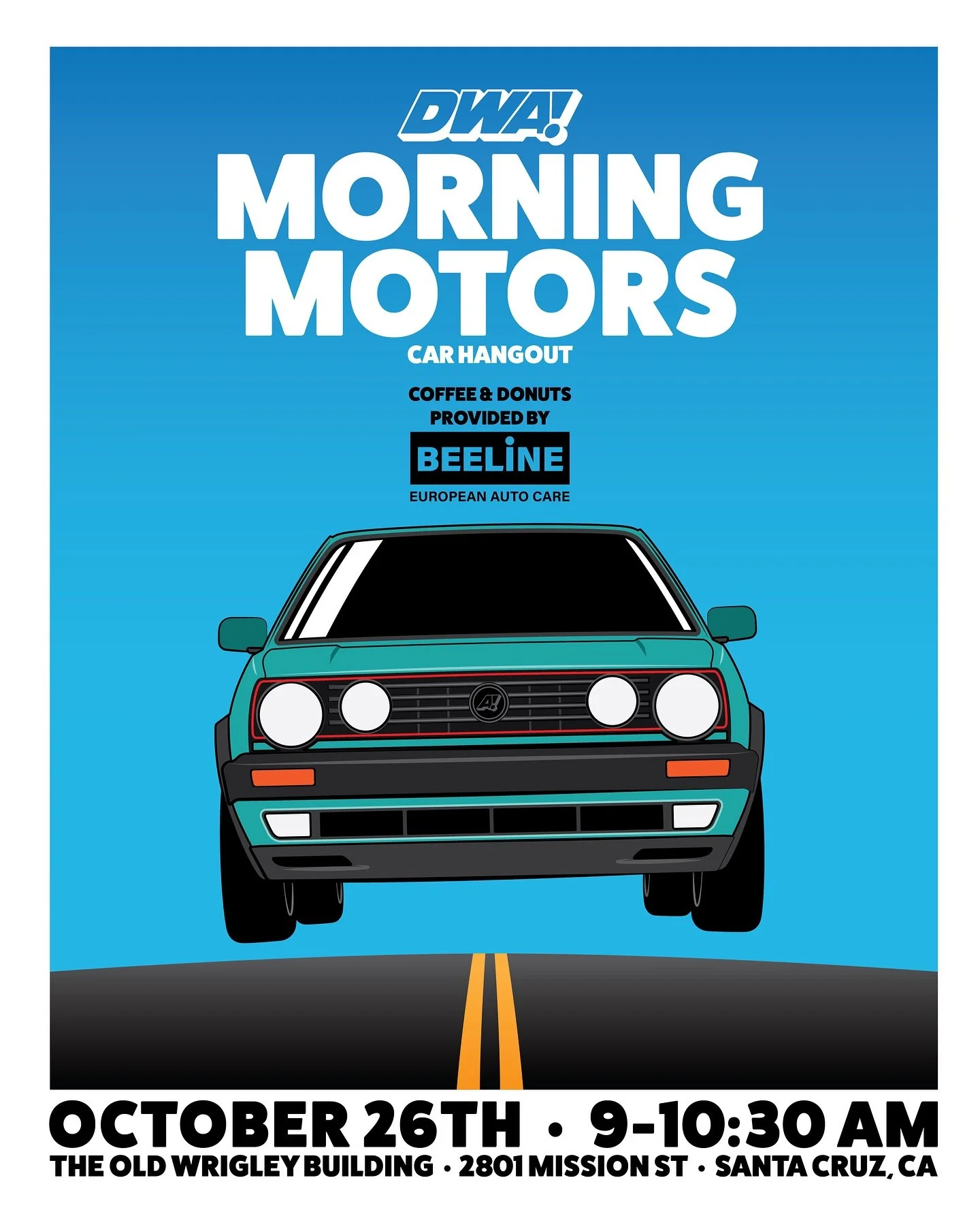 Join us this coming Sunday for DWA! Morning Motors at @theoldwrigleybuilding!

Coffee and donuts provided by our friends at @beelinemotorclub

&bull;Don&rsquo;t Be A Dick!
&bull;No Revving
&bull;No Saving Spots
&bull;No Burnouts 
&bull;Leave The Musi