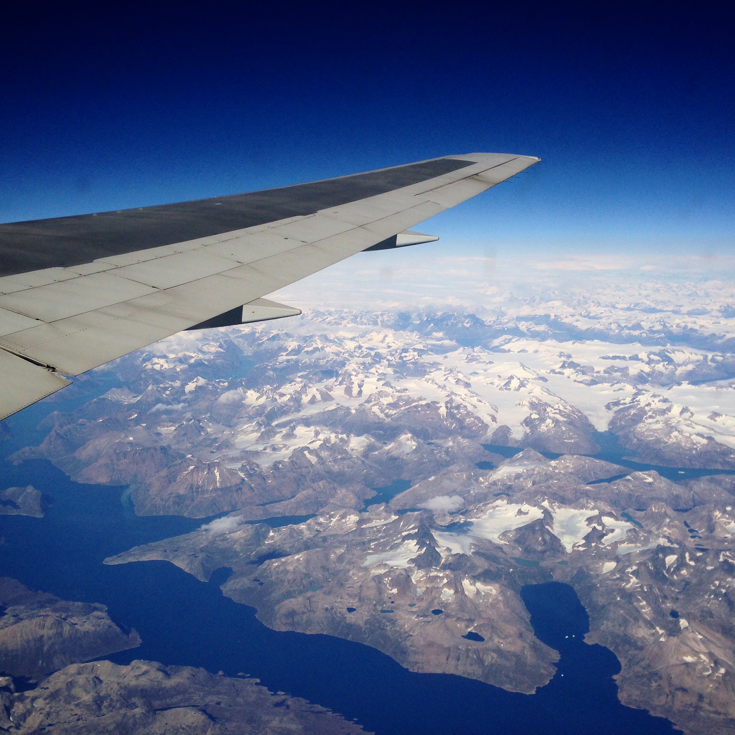Beautiful view of Greenland from my seat, where traction alopecia first got its name in 1907