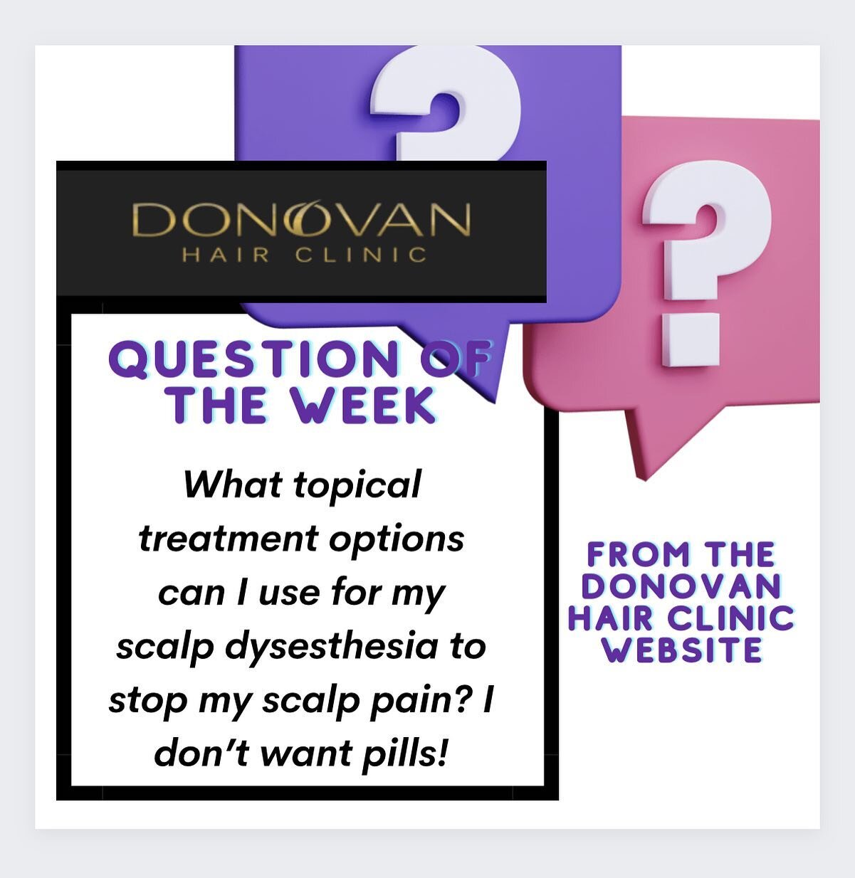 Each week I answer a series of great questions submitted through the Donovan Hair Clinic website. Here is our selection for this week. Full answer on the website under the &ldquo;Education tab.&rdquo;

This week I address an important topic related t