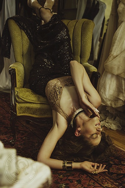   Hair by Nicole Crust   Make-Up by Pada   Wardrobe Stylist Yuli Xenexai- Xx Style Productions    Photos by Lars of Made in Eighty    Designer JoyNoelle   Model Taylor Skyye 