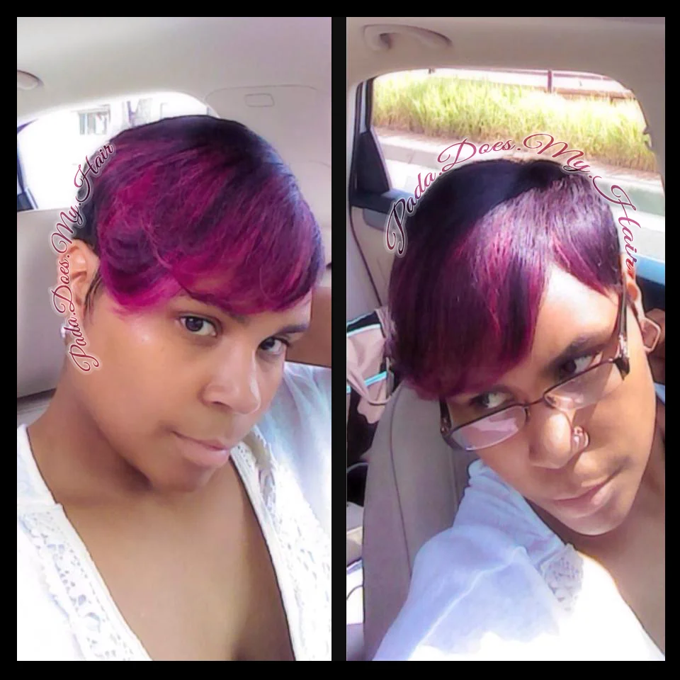 It's not the easiest to do an Ombre affect on short hair, but I figured it out with out making the hair look too foiled. 