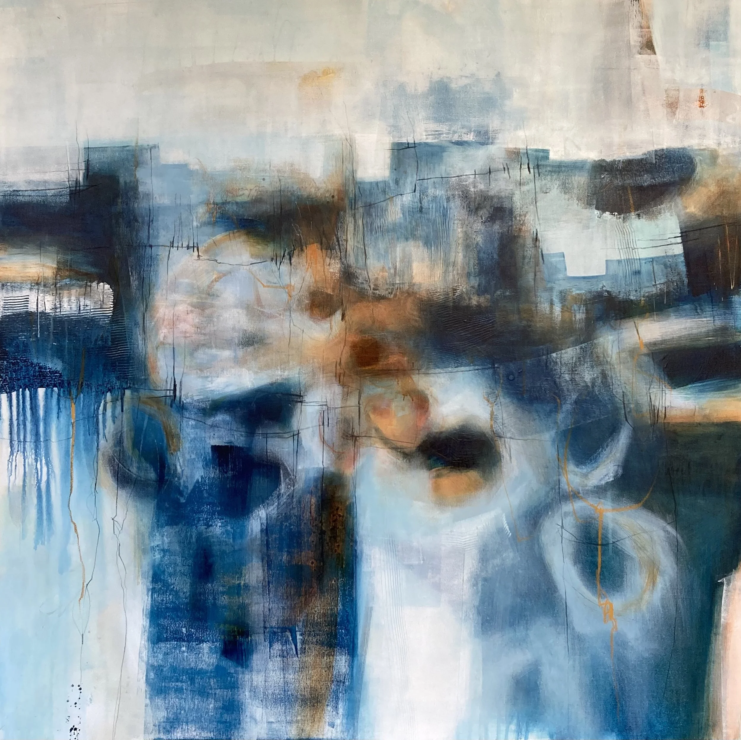 Caché à la vous de tous - acrylic and gold leaf on canvas 100x100cm 2024.jpg